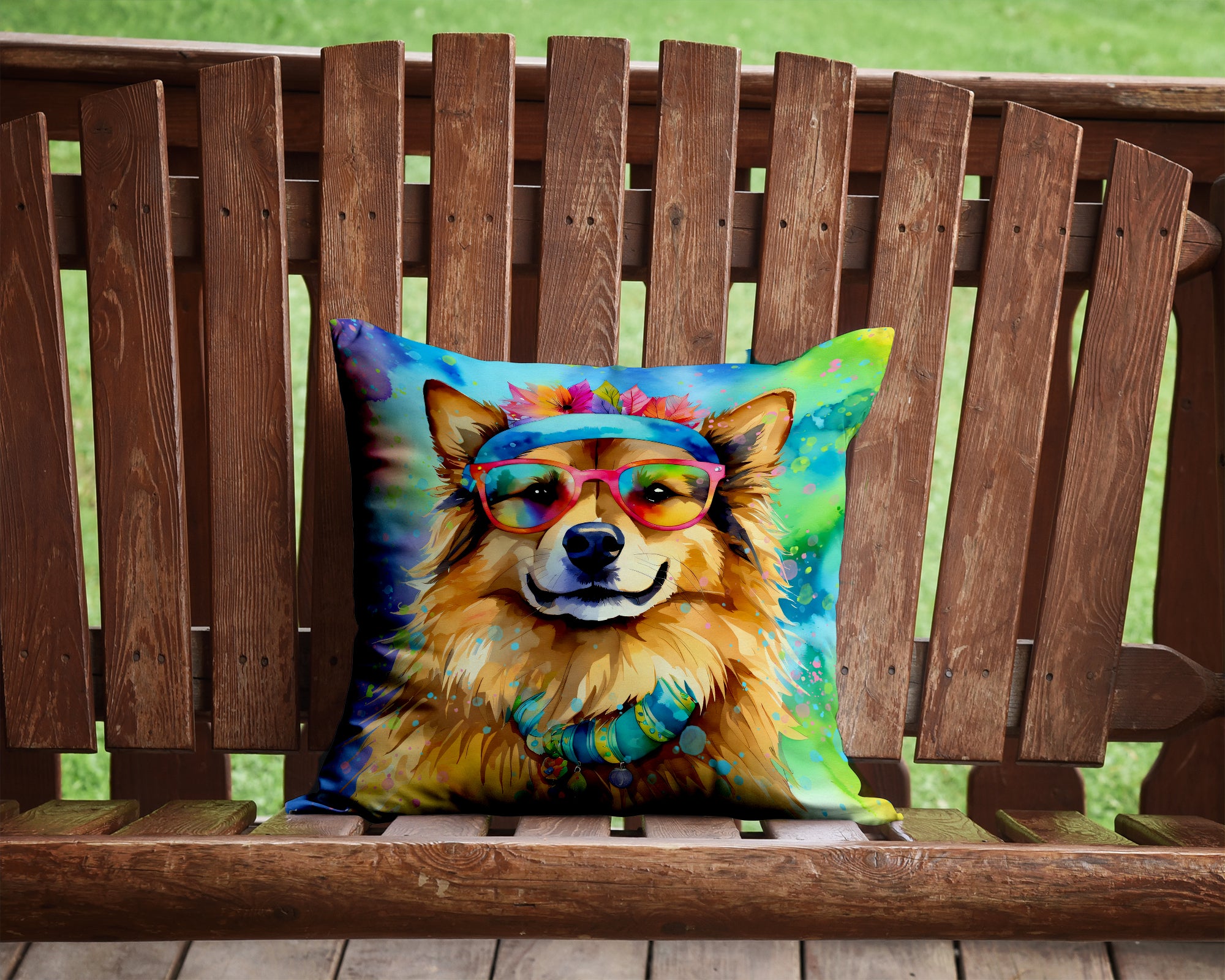 Hippie Dawg Fabric Decorative Pillow