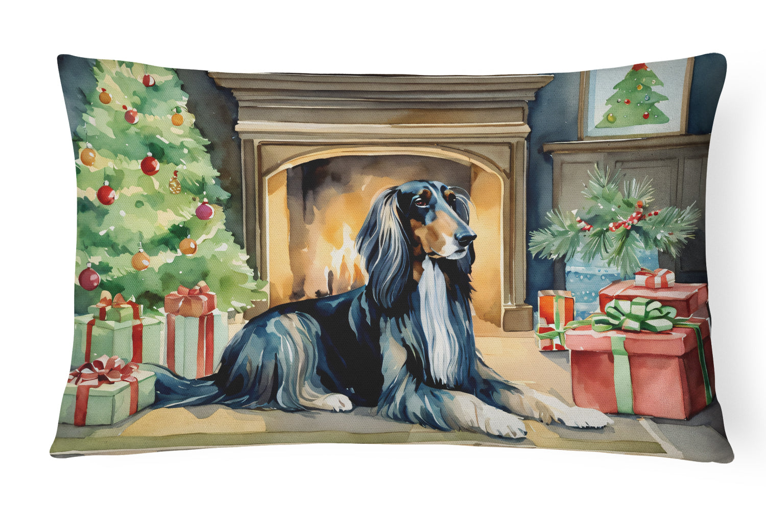 Buy this Afghan Hound Cozy Christmas Throw Pillow
