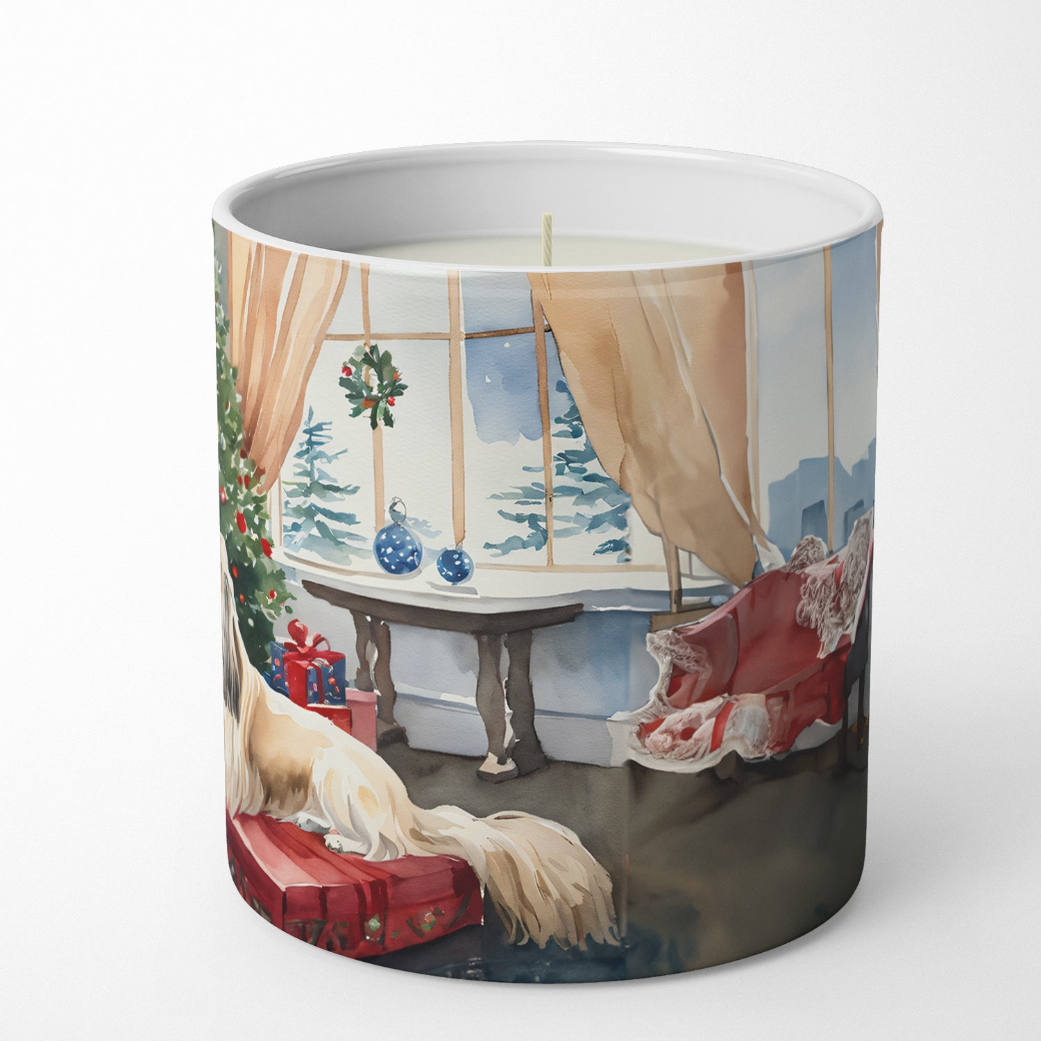 Afghan Hound Cozy Christmas Decorative Soy Candle