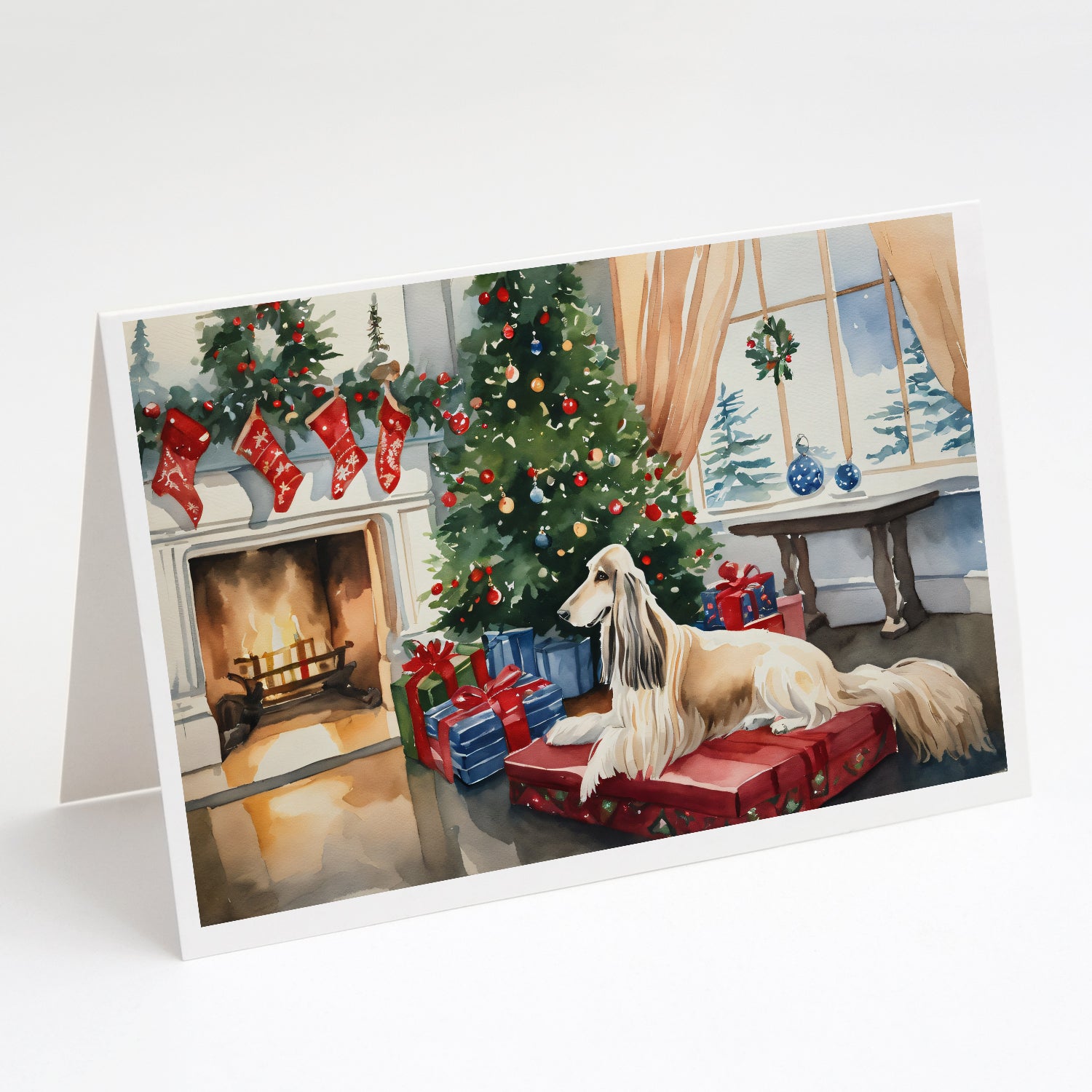 Buy this Afghan Hound Cozy Christmas Greeting Cards Pack of 8