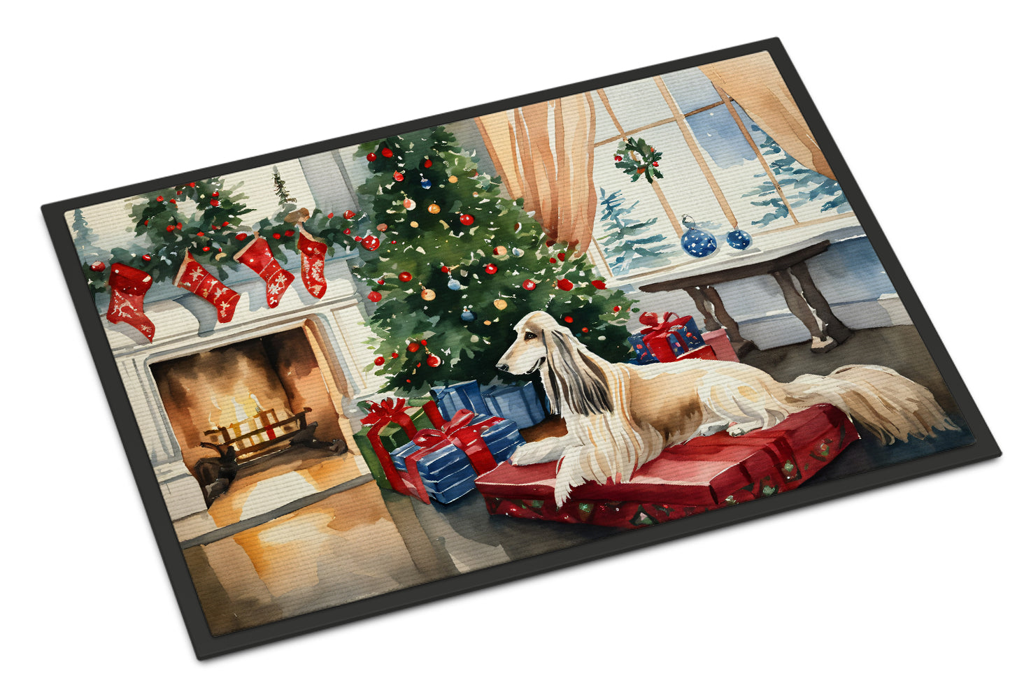 Buy this Afghan Hound Cozy Christmas Doormat