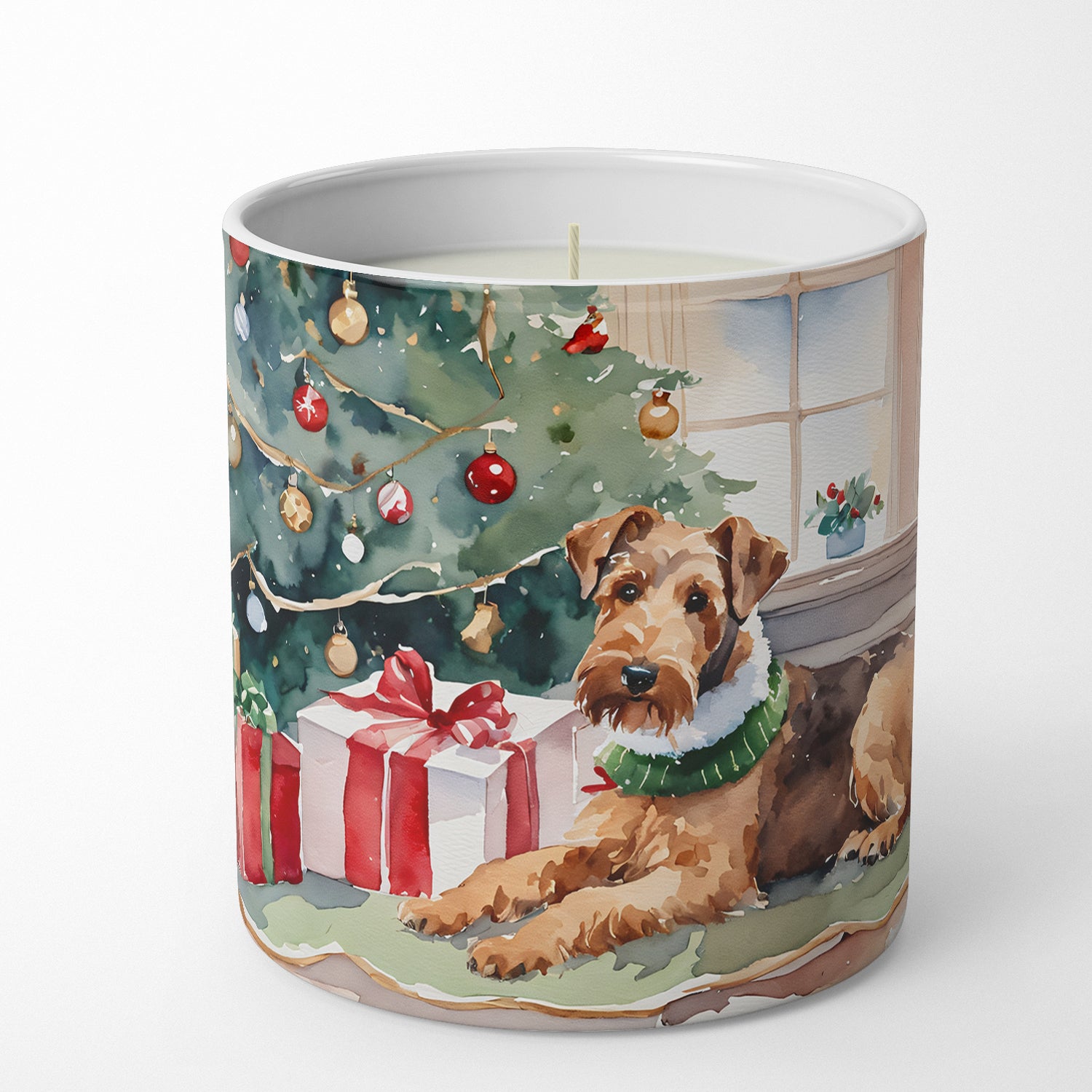 Airedale Terrier Cozy Christmas Decorative Soy Candle