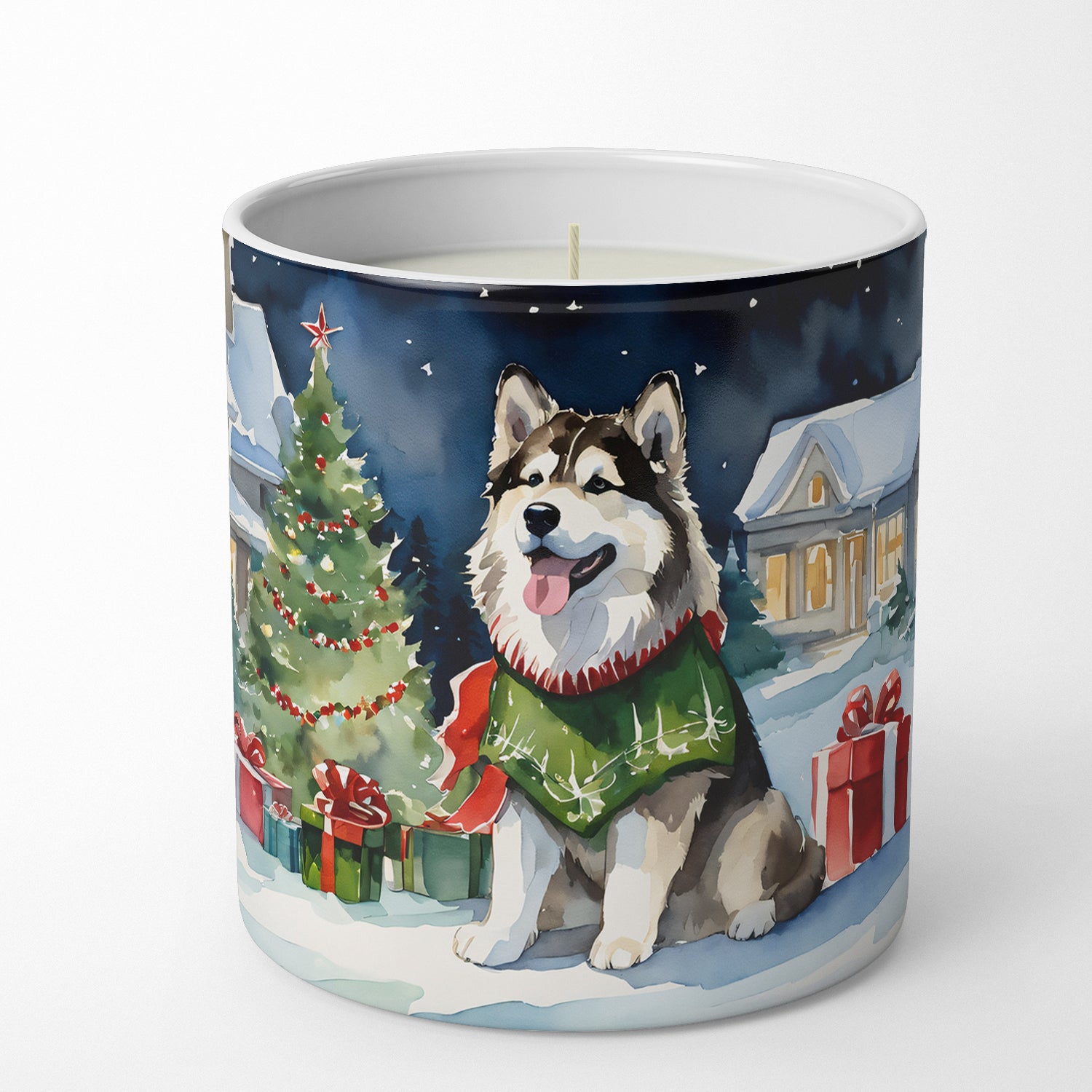 Buy this Alaskan Malamute Cozy Christmas Decorative Soy Candle