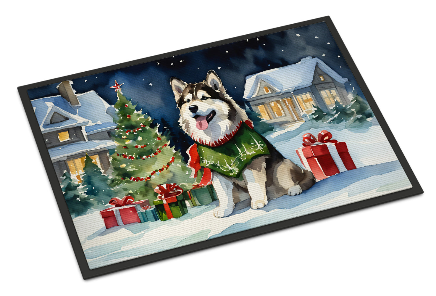 Buy this Alaskan Malamute Cozy Christmas Doormat