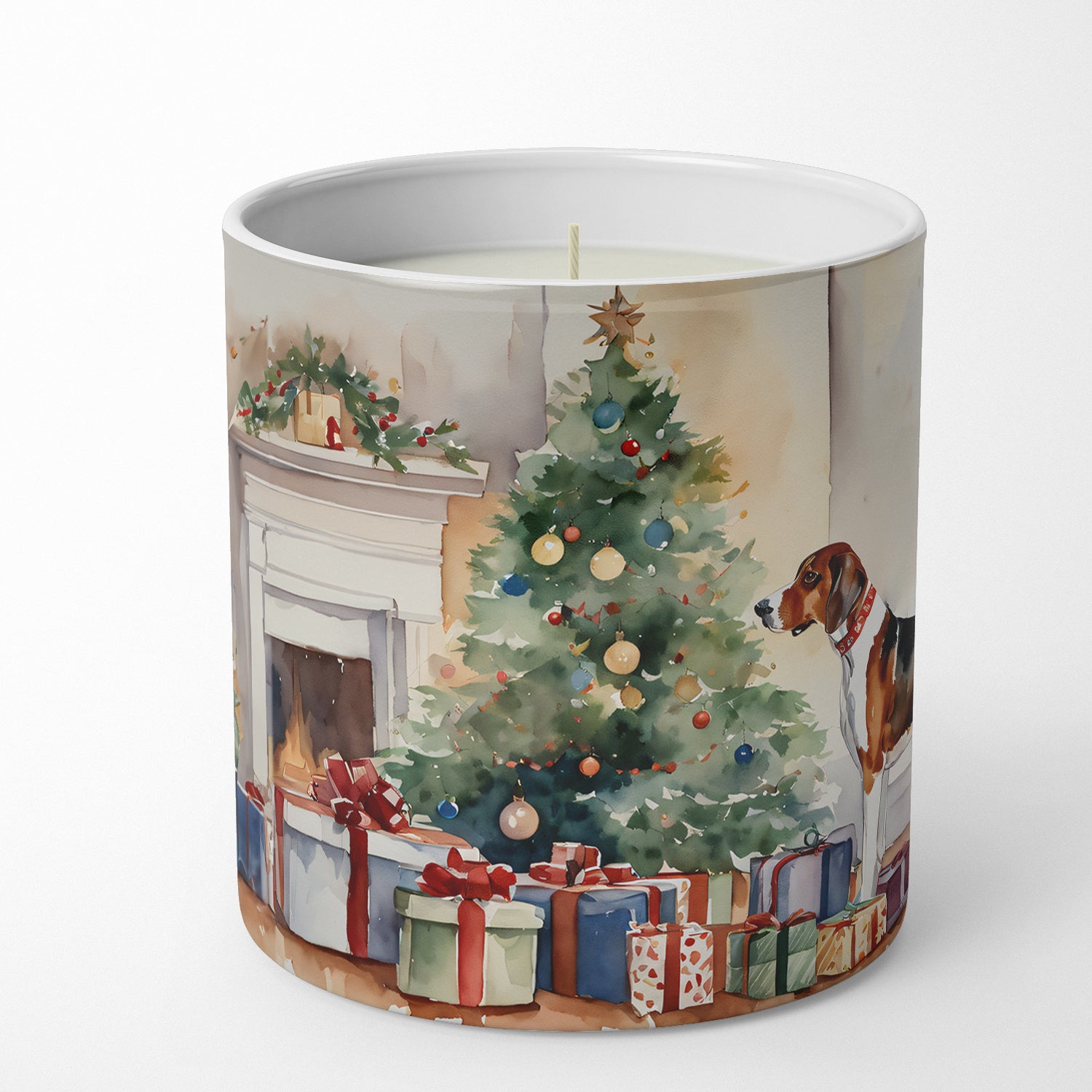 American English Coonhound Cozy Christmas Decorative Soy Candle