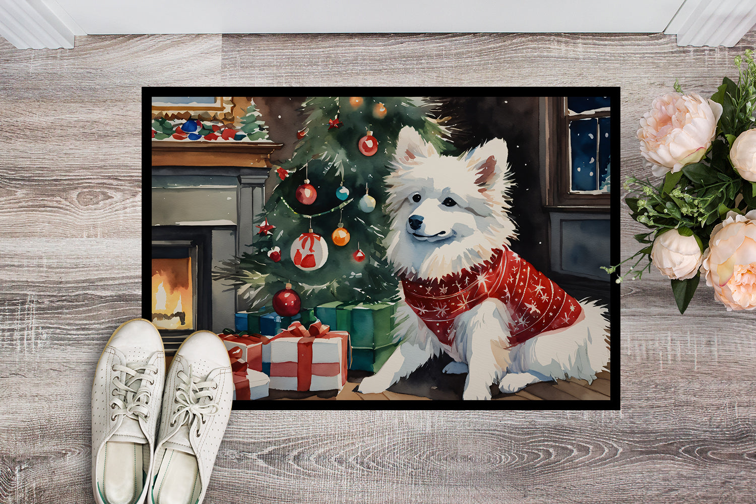 Buy this American Eskimo Cozy Christmas Doormat