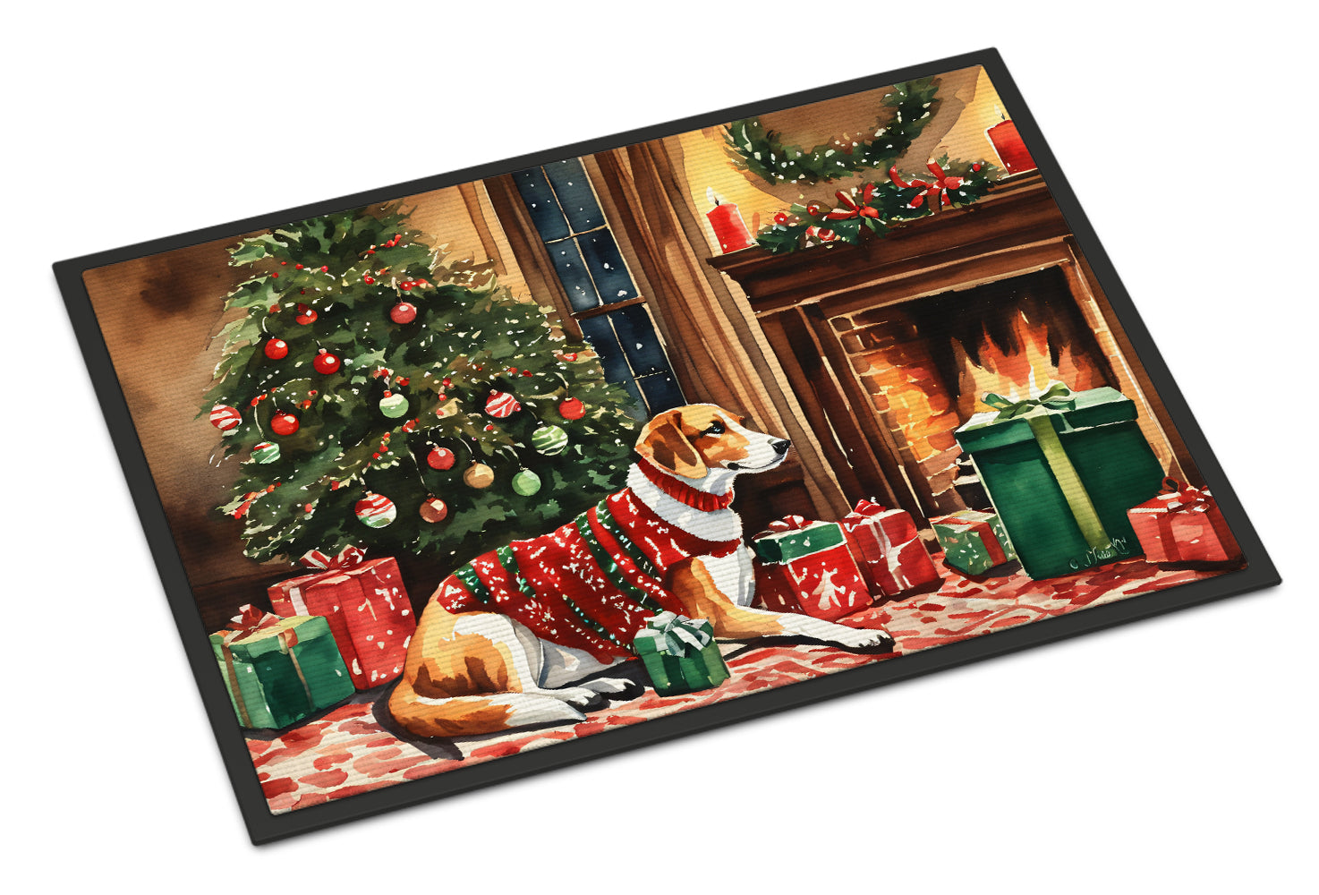 Buy this American Foxhound Cozy Christmas Doormat