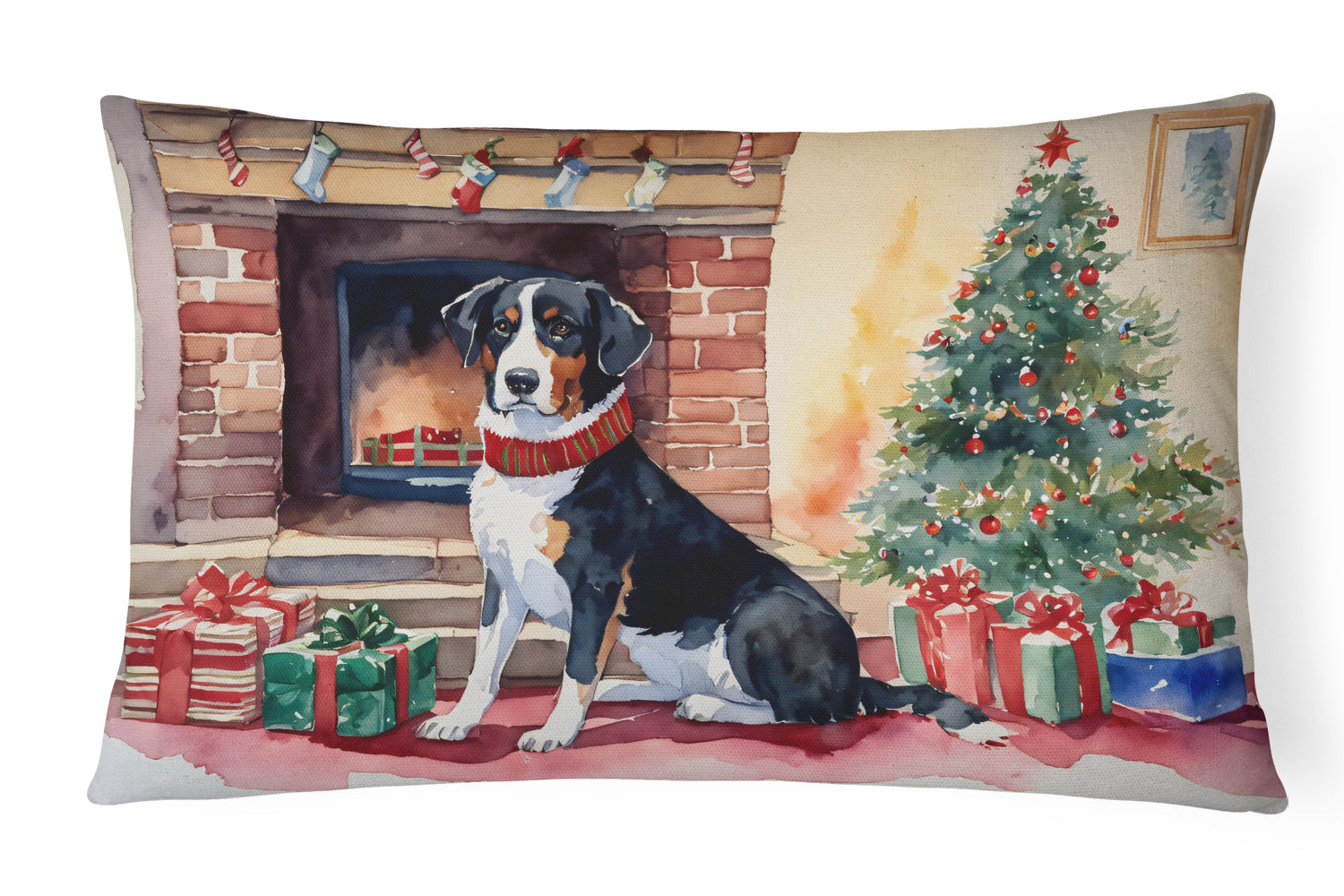 Buy this Appenzeller Sennenhund Cozy Christmas Throw Pillow