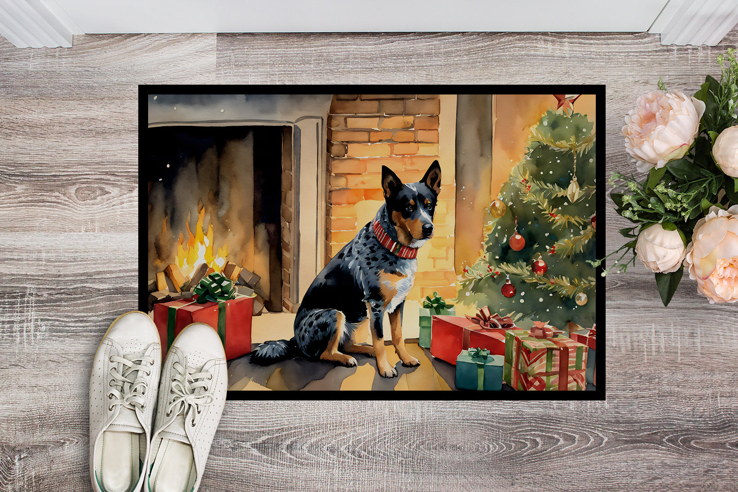 Buy this Australian Cattle Dog Cozy Christmas Doormat