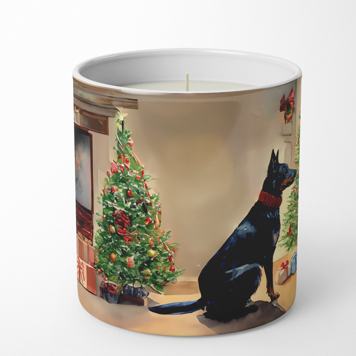 Australian Kelpie Cozy Christmas Decorative Soy Candle