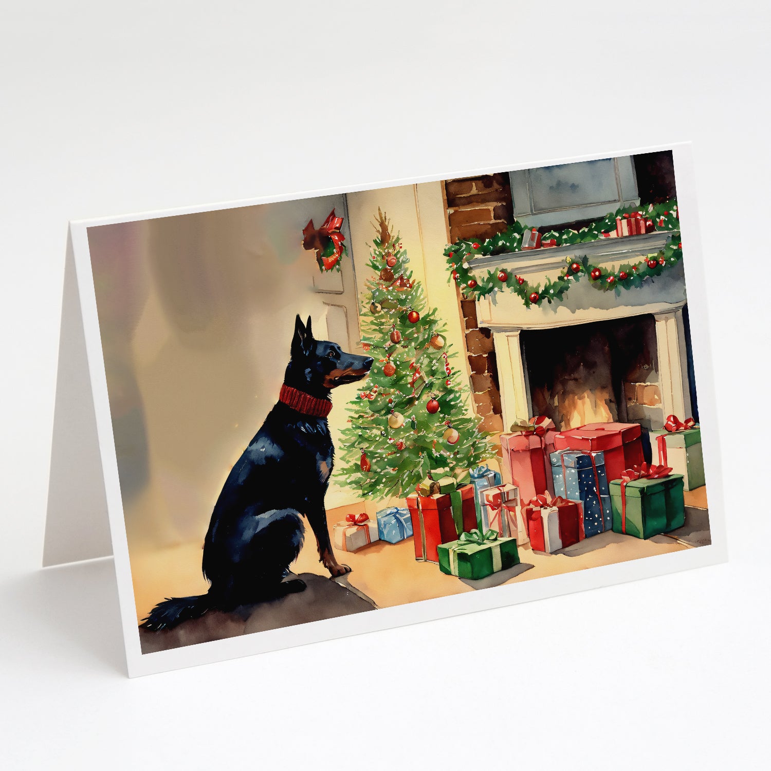 Buy this Australian Kelpie Cozy Christmas Greeting Cards Pack of 8