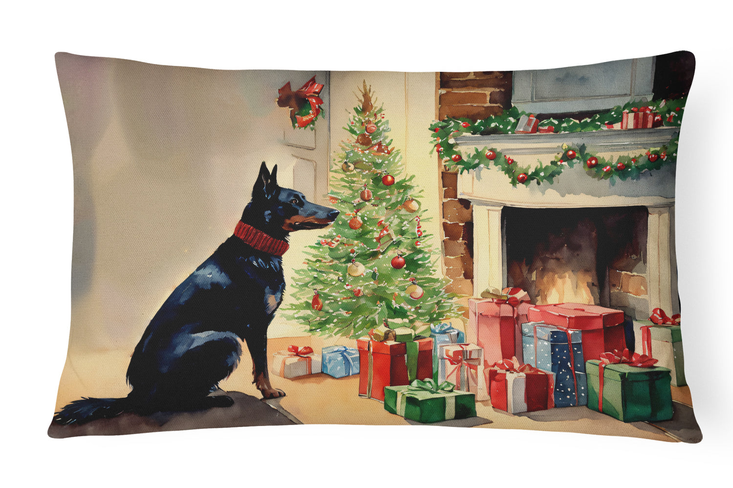 Buy this Australian Kelpie Cozy Christmas Throw Pillow