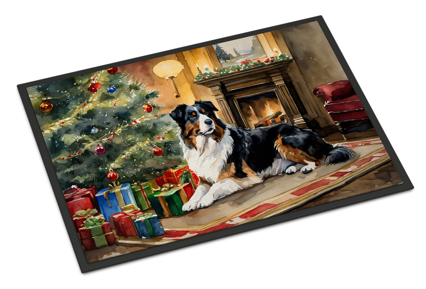 Buy this Australian Shepherd Cozy Christmas Doormat