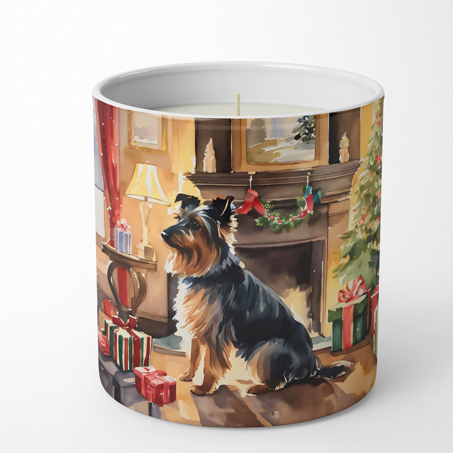 Australian Terrier Cozy Christmas Decorative Soy Candle