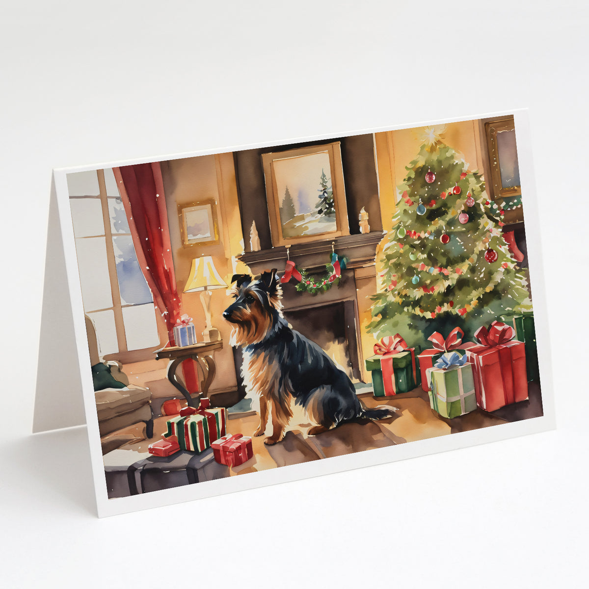 Buy this Australian Terrier Cozy Christmas Greeting Cards Pack of 8