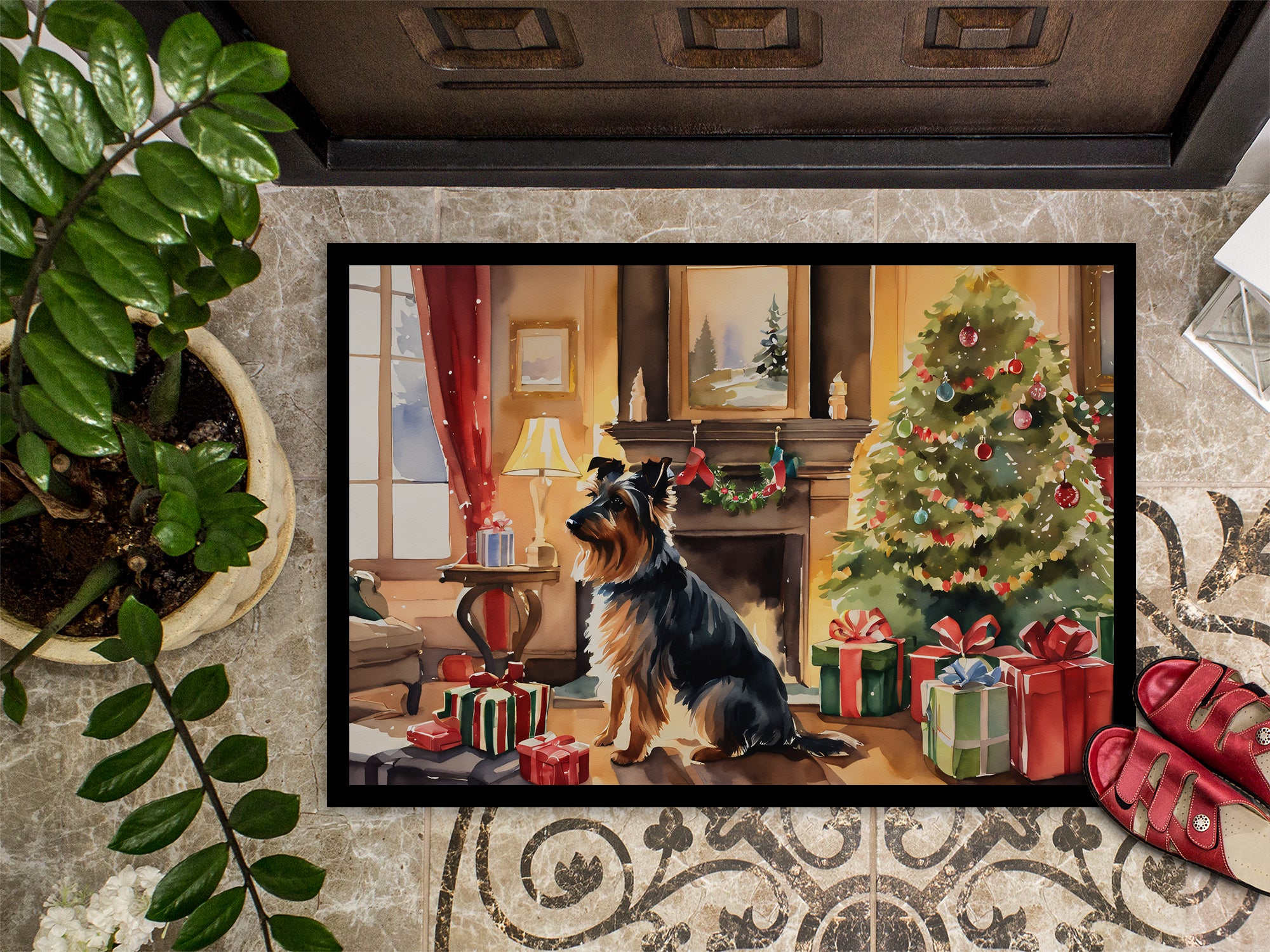 Australian Terrier Cozy Christmas Doormat