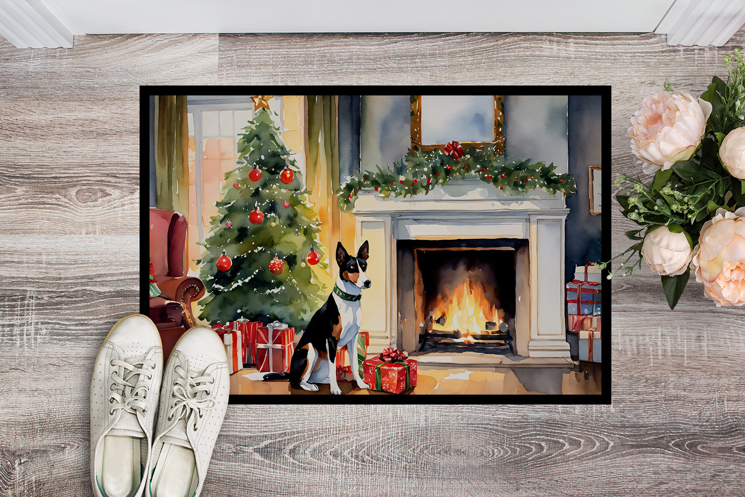 Basenji Cozy Christmas Doormat