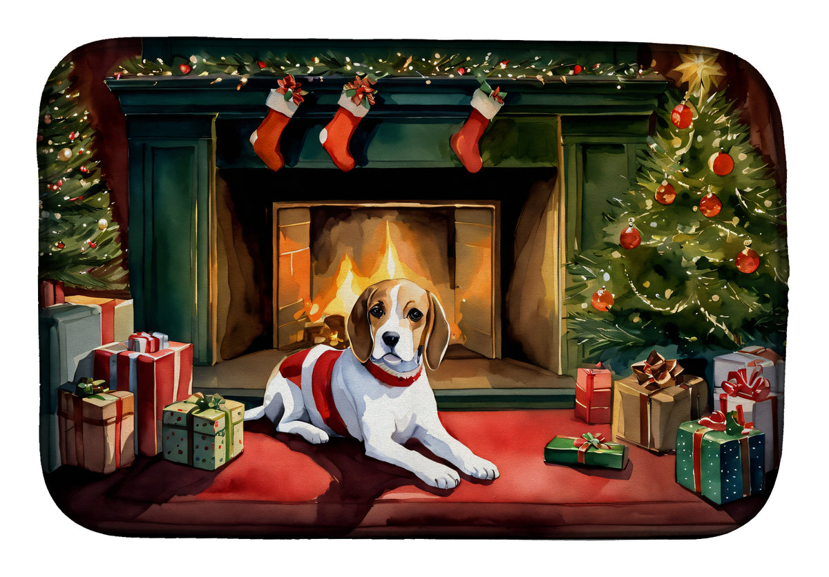 Buy this Beagle Cozy Christmas Dish Drying Mat