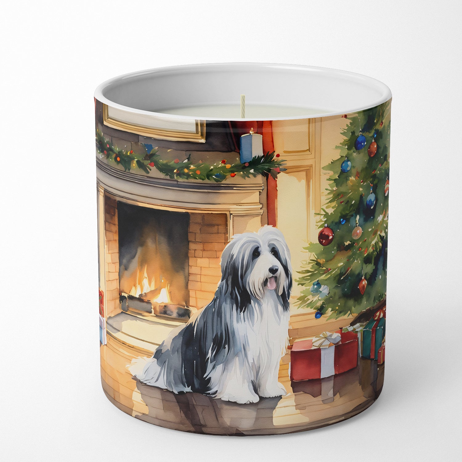 Bearded Collie Cozy Christmas Decorative Soy Candle