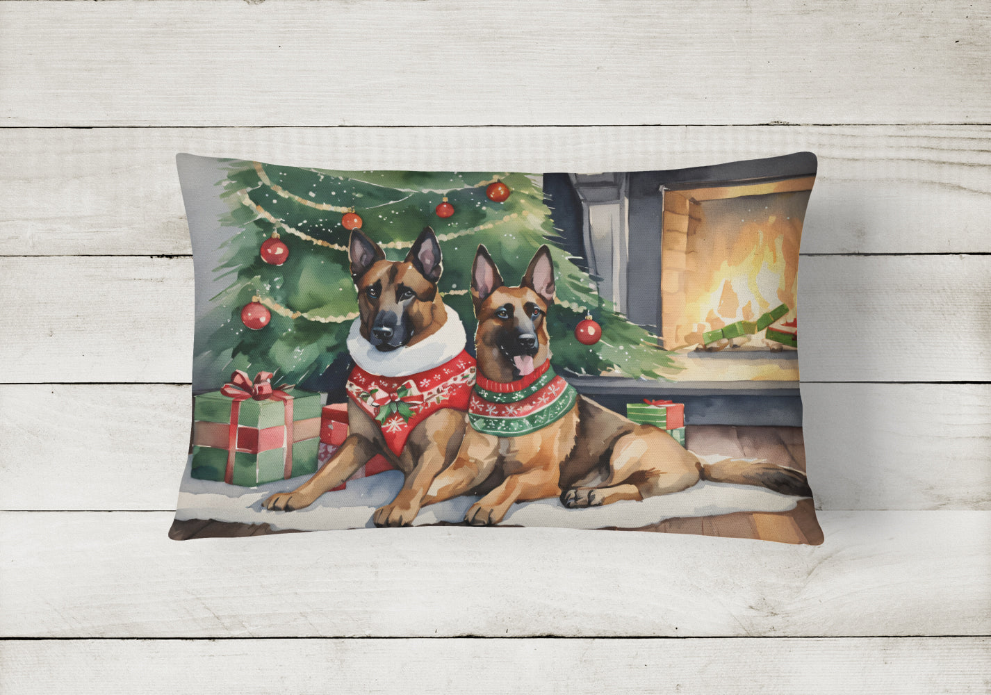 Buy this Belgian Malinois Cozy Christmas Throw Pillow