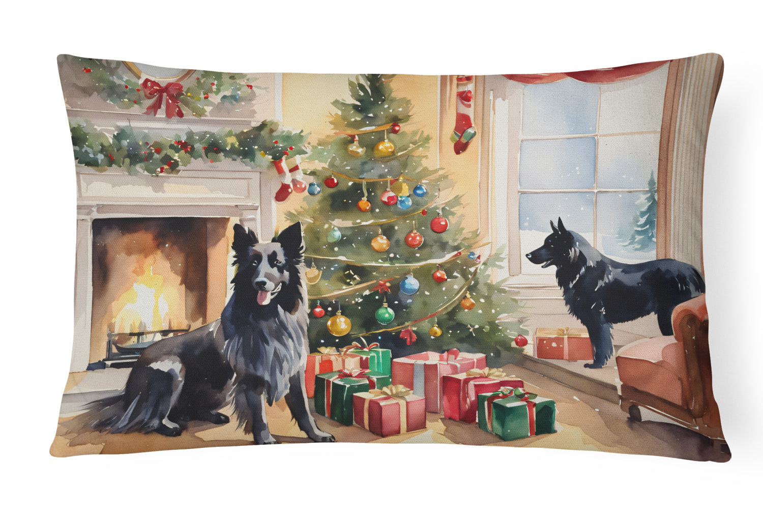 Buy this Belgian Sheepdog Cozy Christmas Throw Pillow