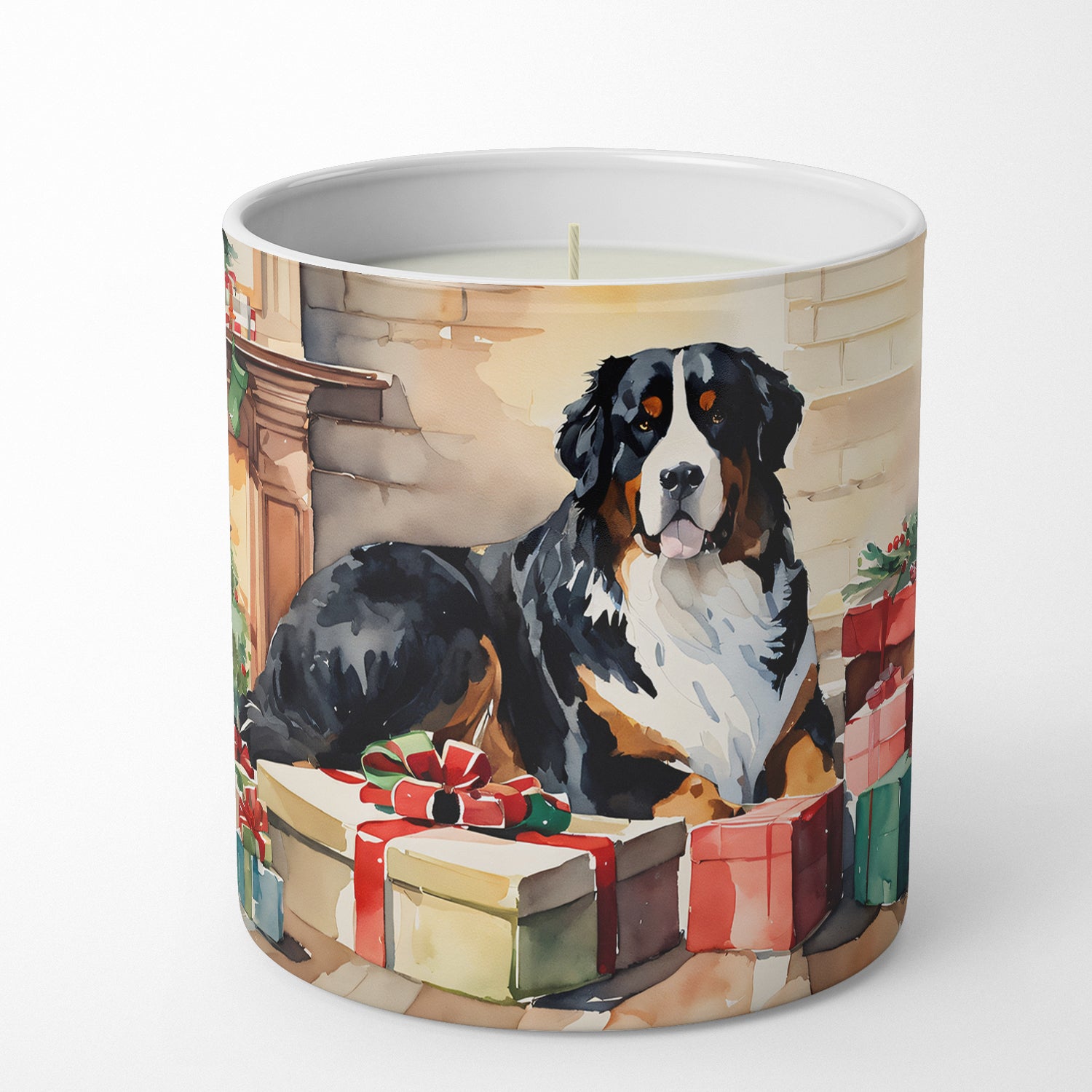Bernese Mountain Dog Cozy Christmas Decorative Soy Candle