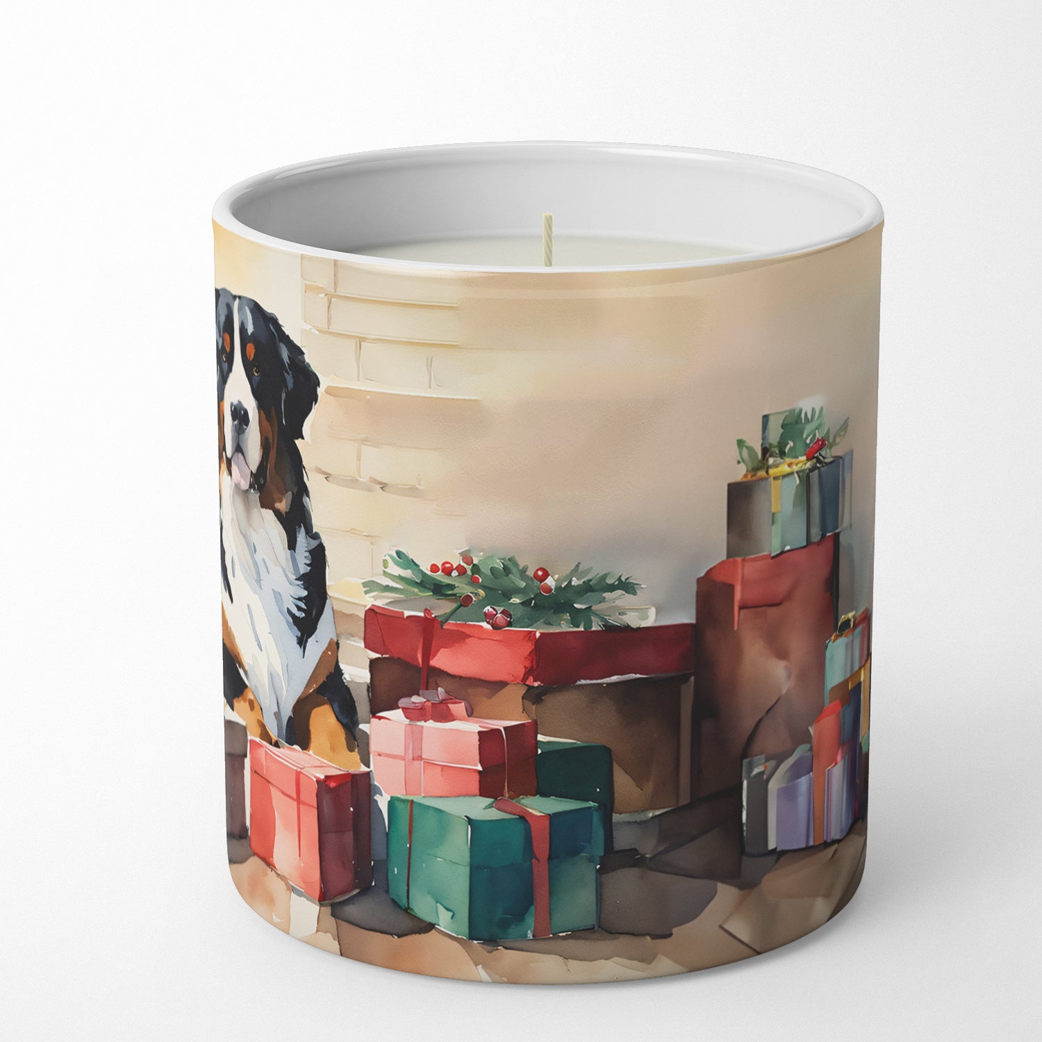 Bernese Mountain Dog Cozy Christmas Decorative Soy Candle