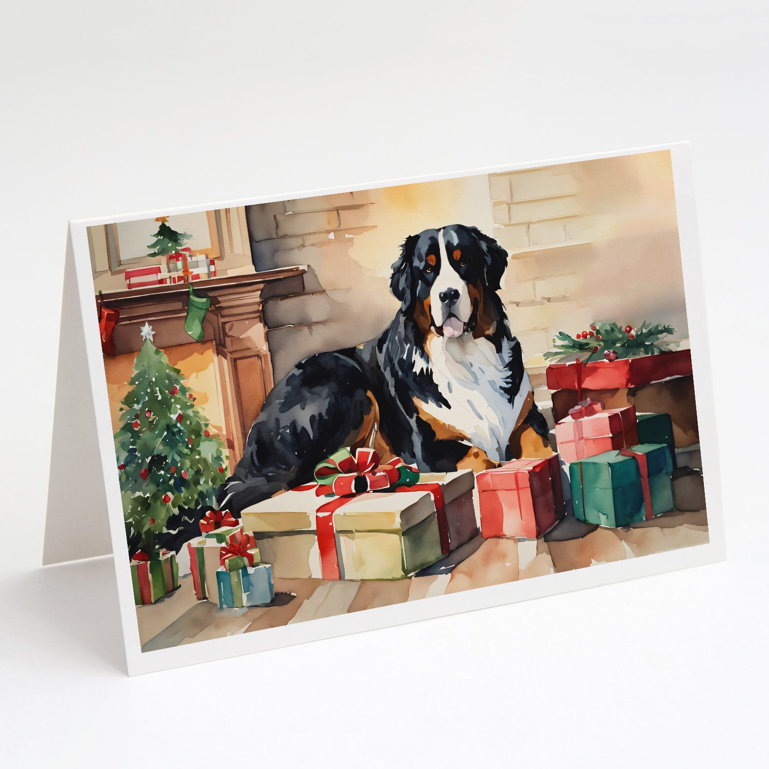 Buy this Bernese Mountain Dog Cozy Christmas Greeting Cards Pack of 8