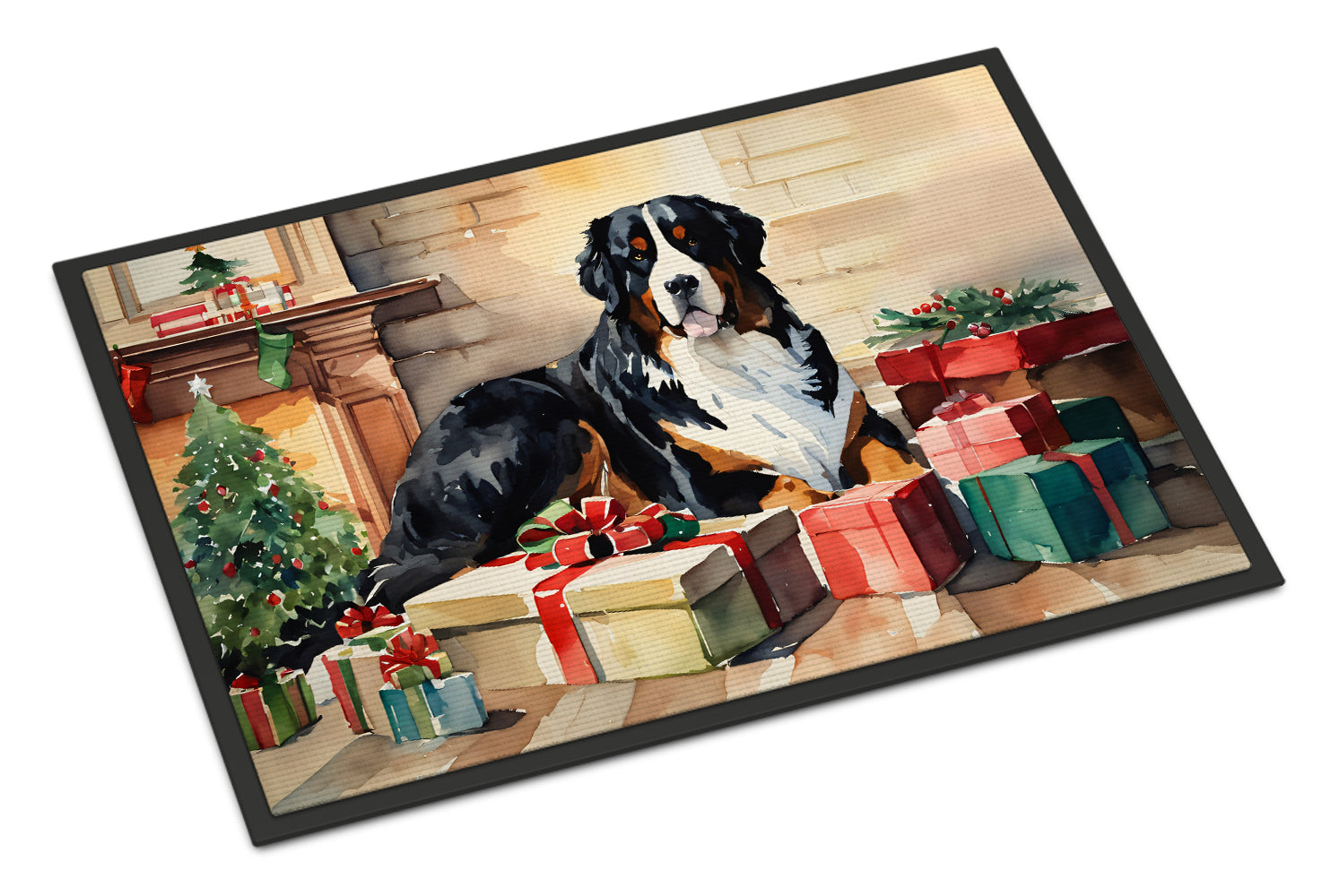 Buy this Bernese Mountain Dog Cozy Christmas Doormat