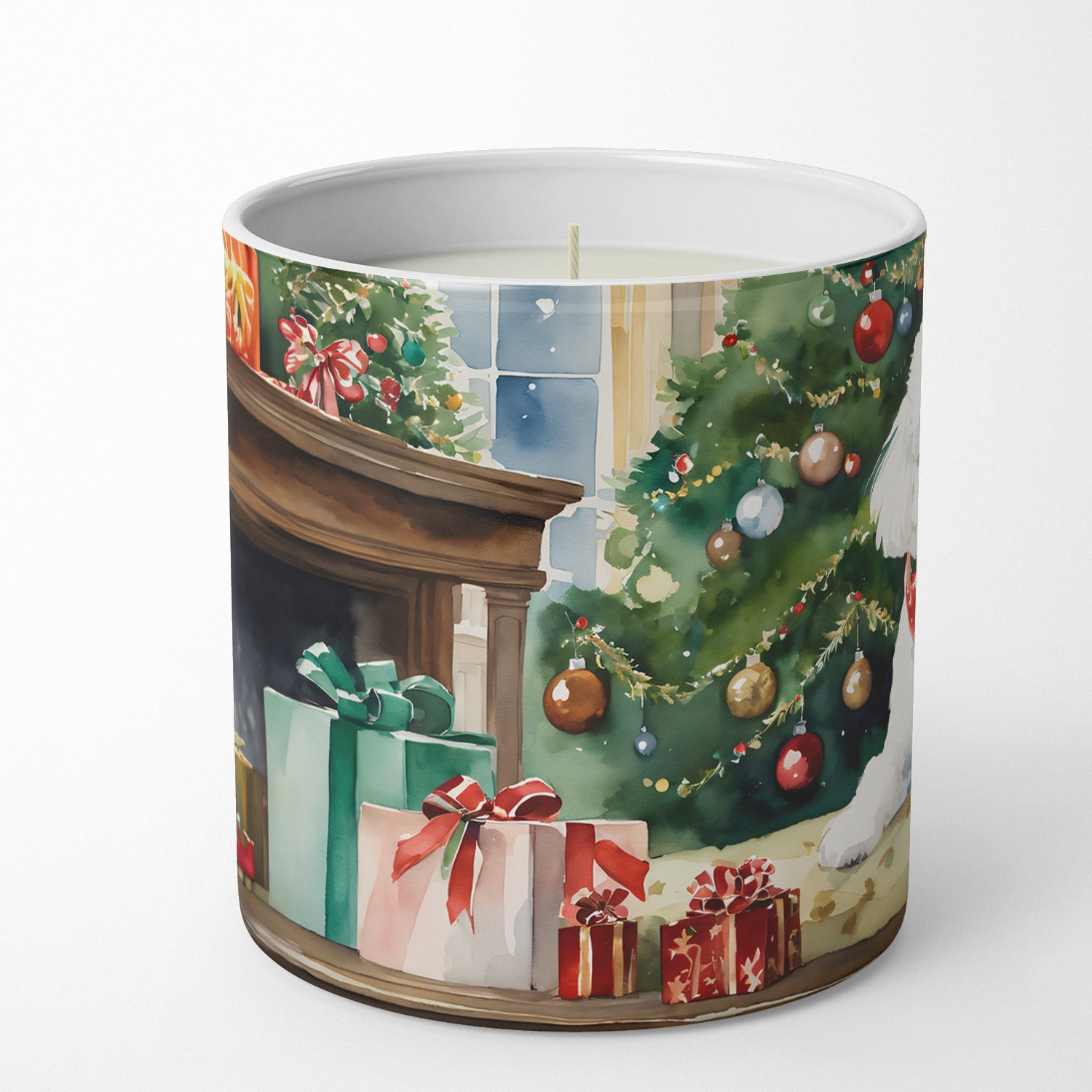 Caroline's Treasures Bichon Frise Cozy Christmas Decorative Soy Candle