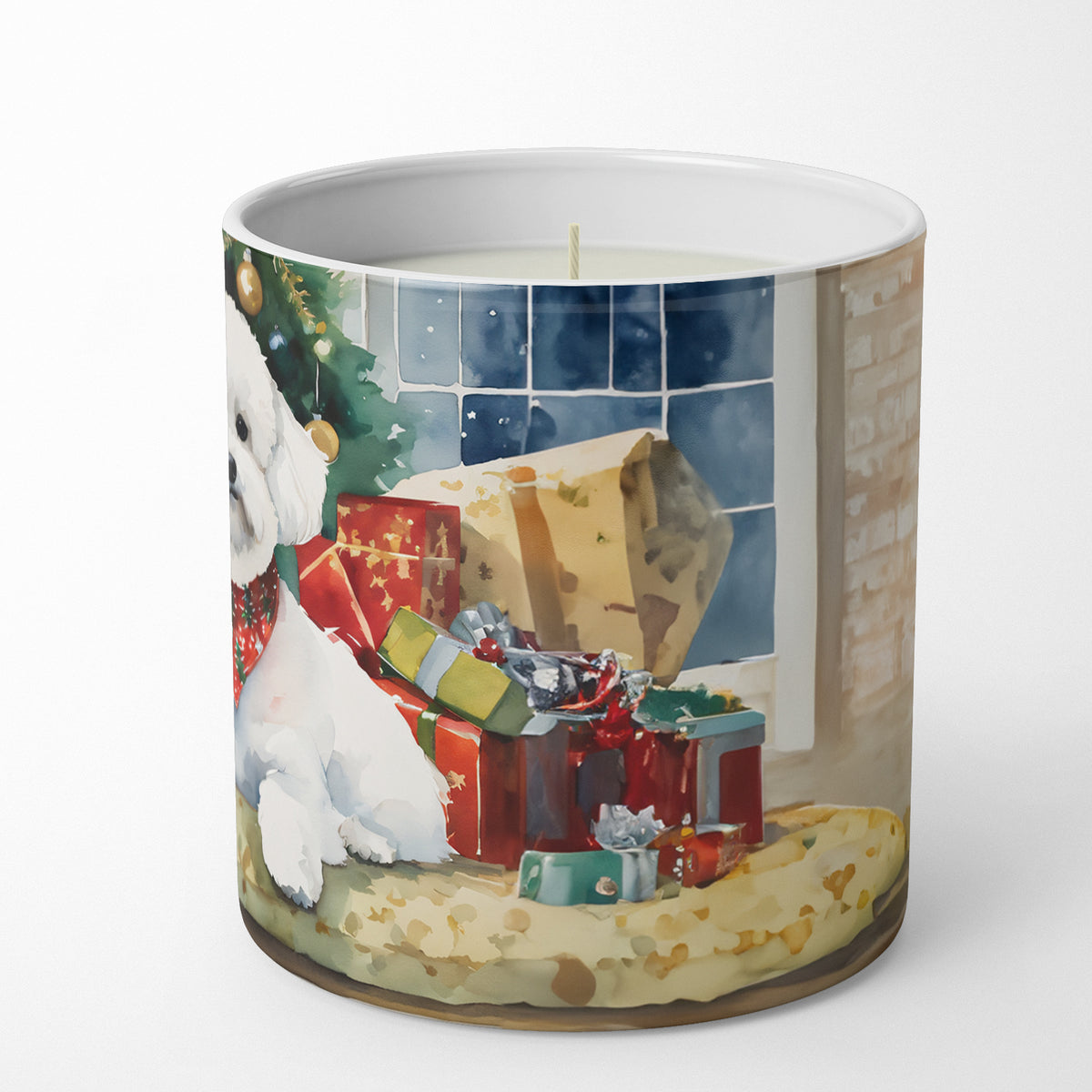 Caroline's Treasures Bichon Frise Cozy Christmas Decorative Soy Candle