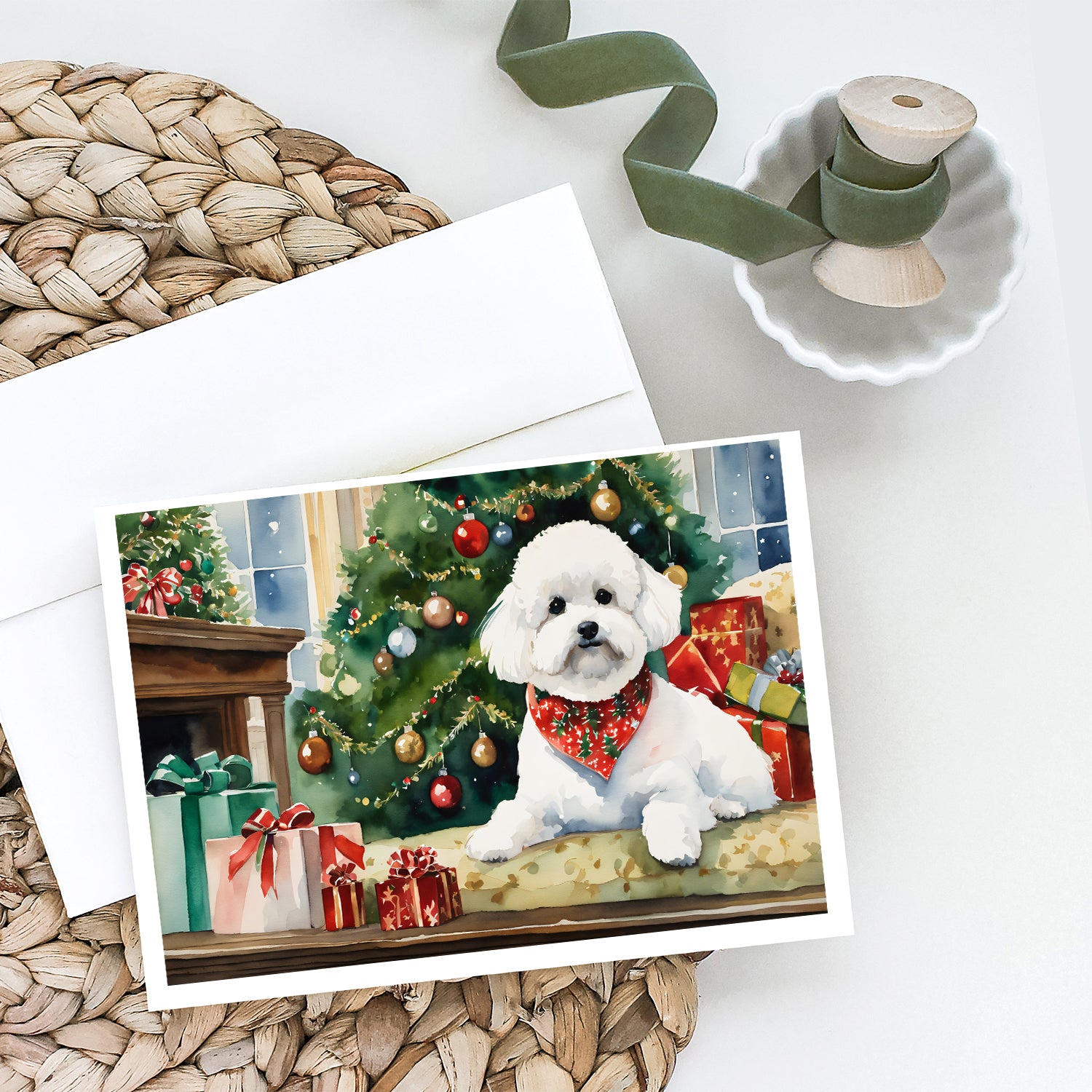Buy this Bichon Frise Cozy Christmas Greeting Cards Pack of 8