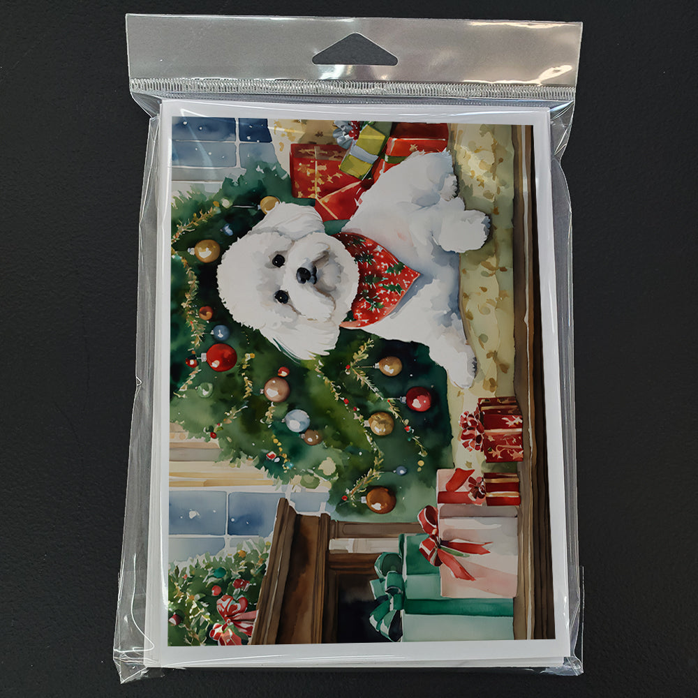 Bichon Frise Cozy Christmas Greeting Cards Pack of 8