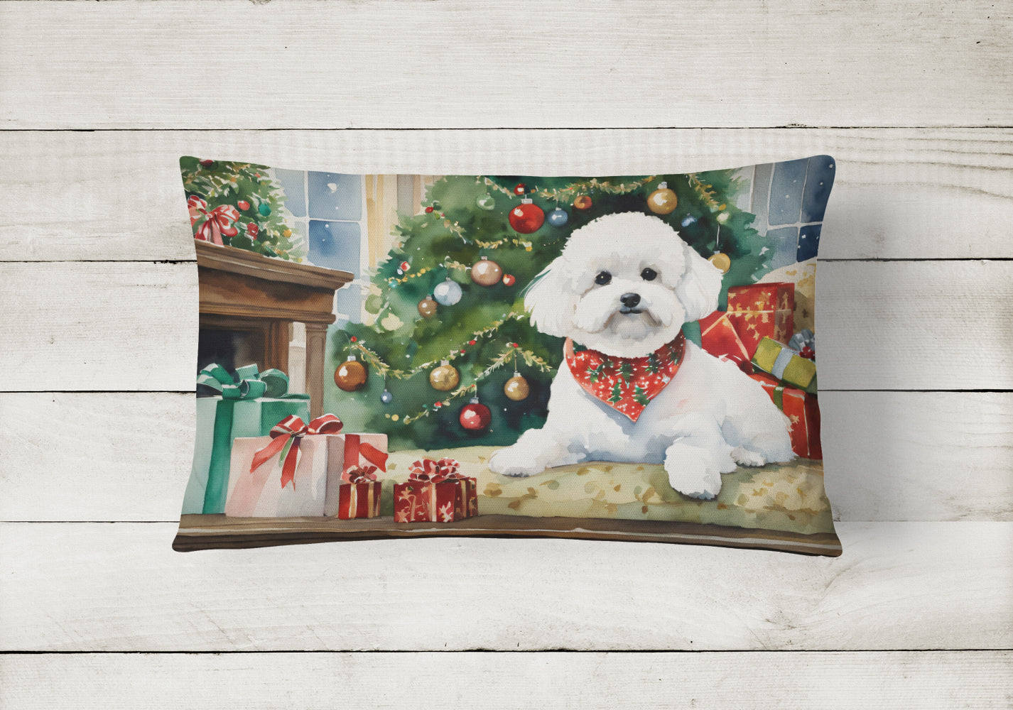 Buy this Bichon Frise Cozy Christmas Throw Pillow