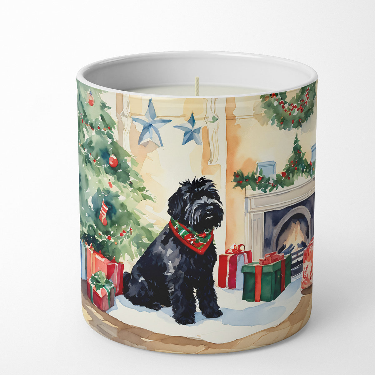 Buy this Black Russian Terrier Cozy Christmas Decorative Soy Candle