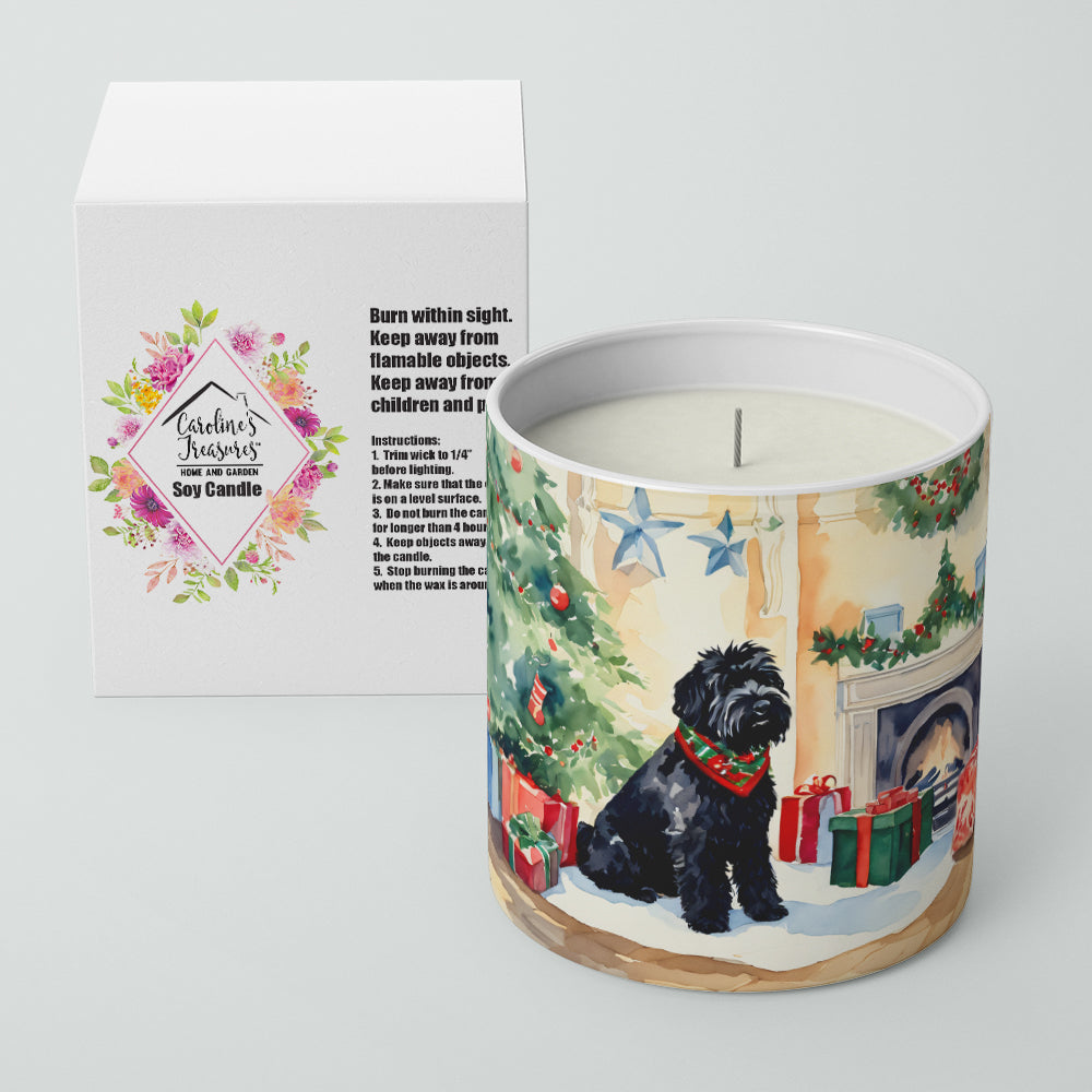 Black Russian Terrier Cozy Christmas Decorative Soy Candle