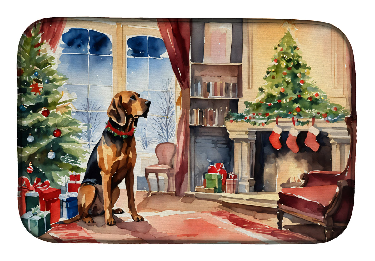 Buy this Bloodhound Cozy Christmas Dish Drying Mat