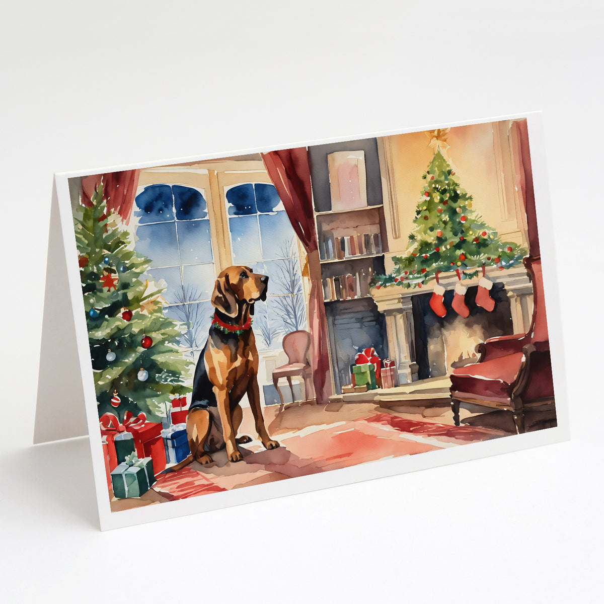 Buy this Bloodhound Cozy Christmas Greeting Cards Pack of 8