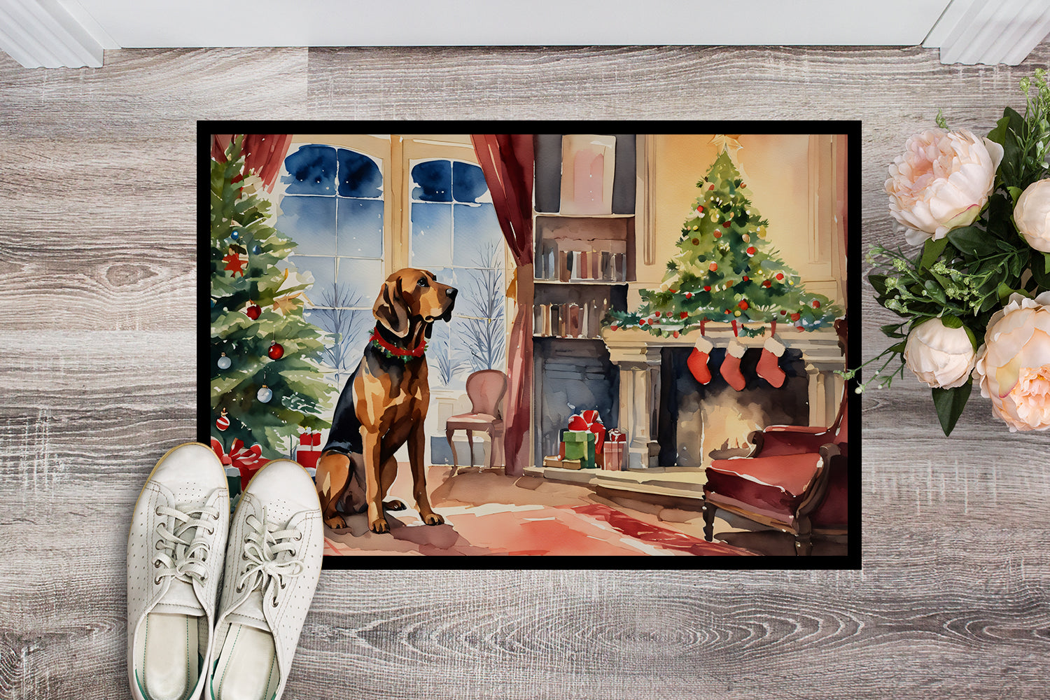 Bloodhound Cozy Christmas Doormat