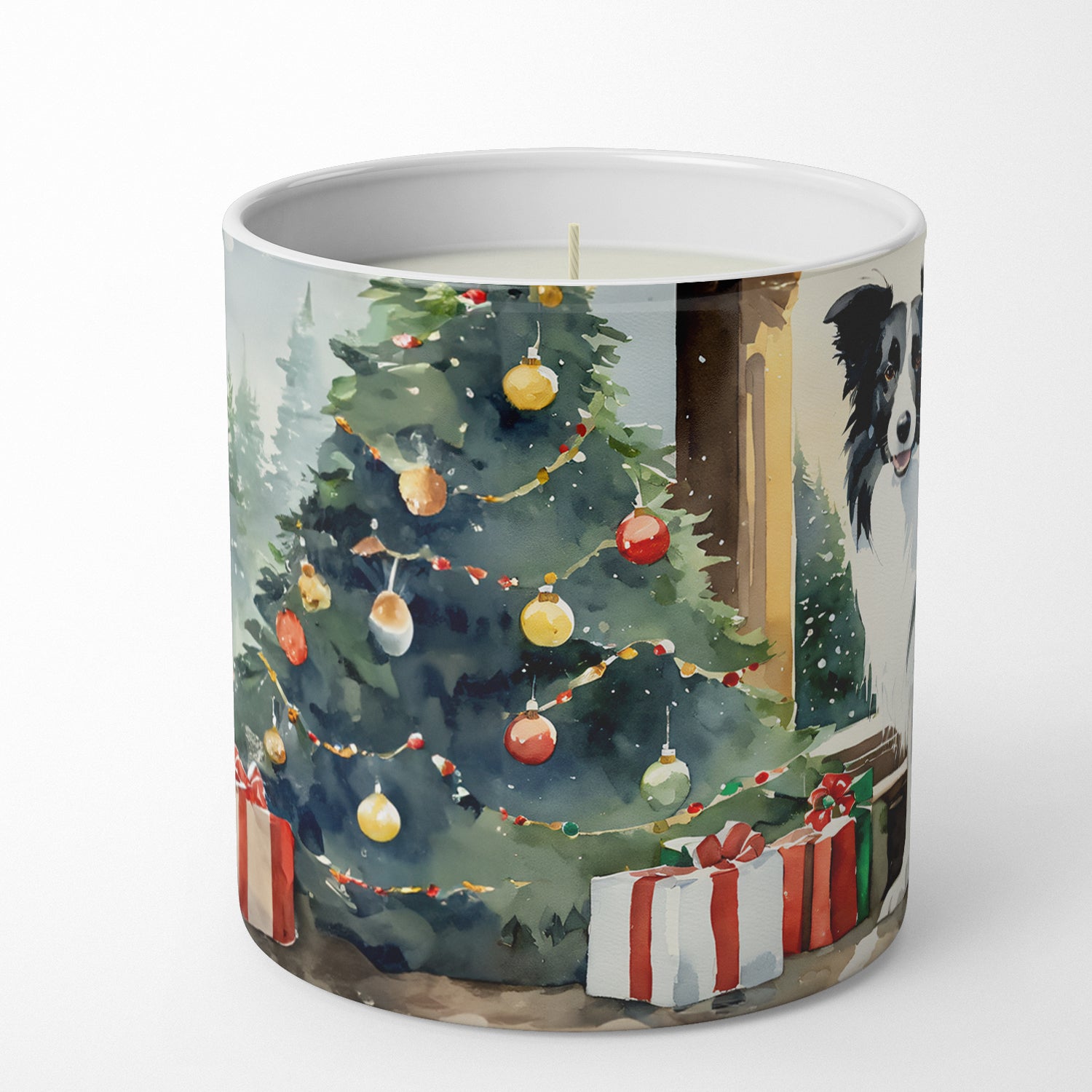 Border Collie Cozy Christmas Decorative Soy Candle