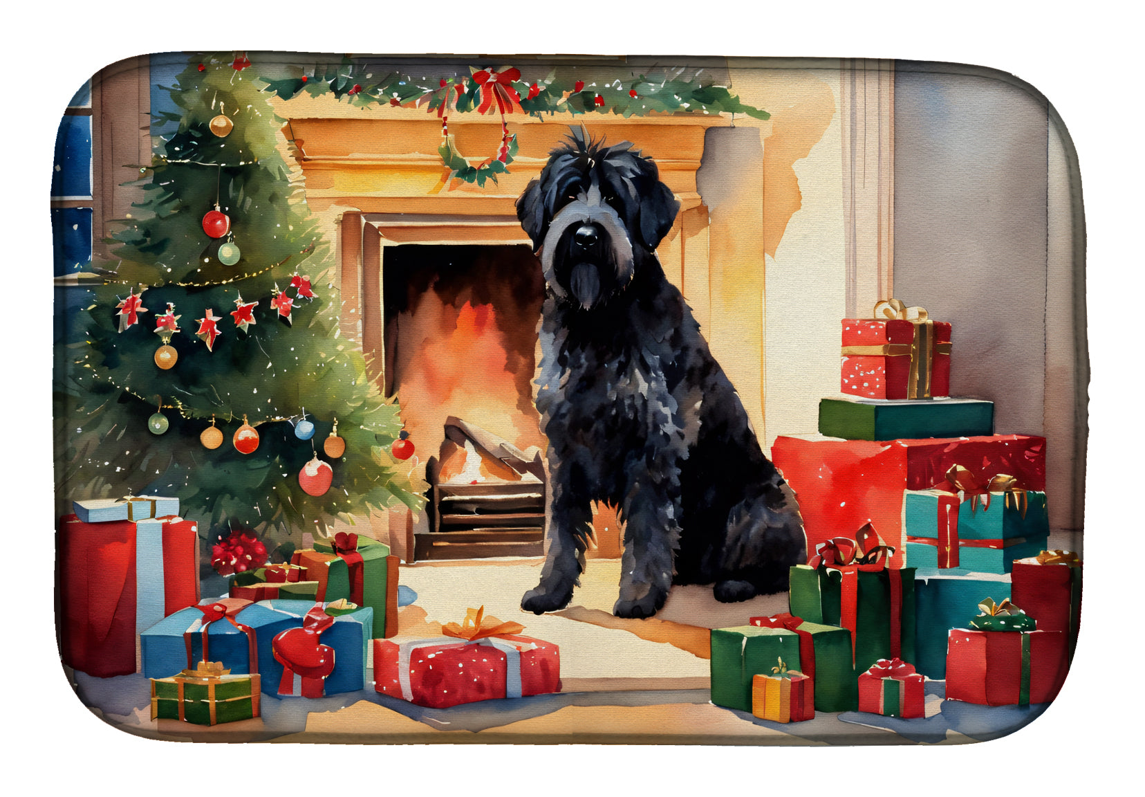 Buy this Bouvier des Flandres Cozy Christmas Dish Drying Mat
