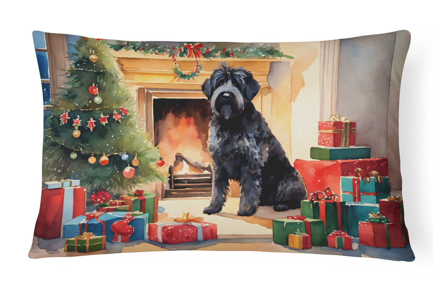 Buy this Bouvier des Flandres Cozy Christmas Throw Pillow