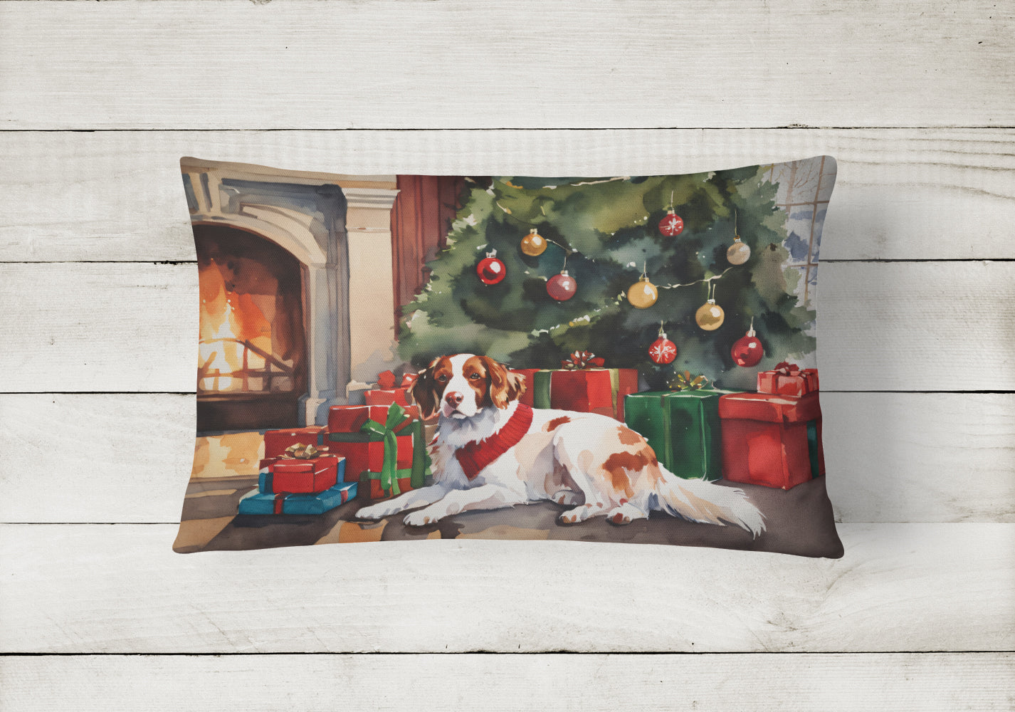 Brittany Cozy Christmas Throw Pillow