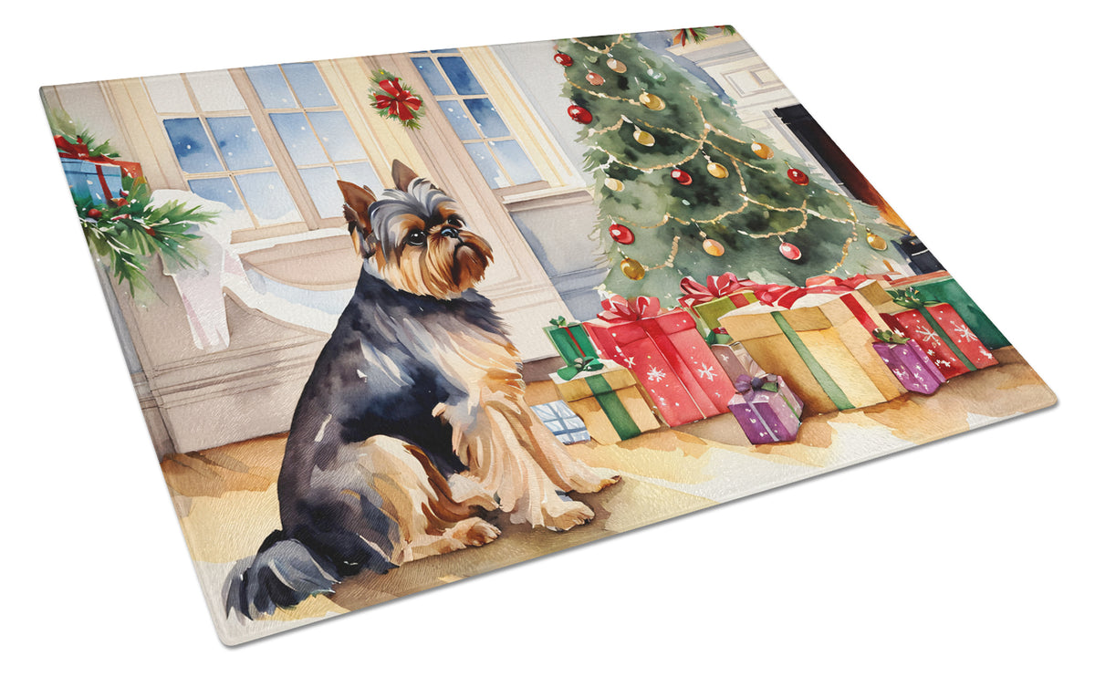 Buy this Brussels Griffon Cozy Christmas Glass Cutting Board Large