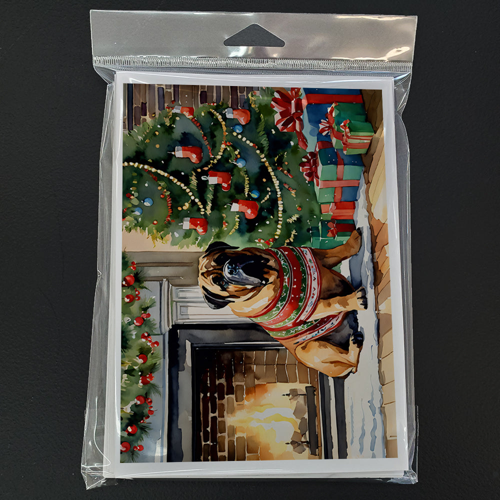 Bullmastiff Cozy Christmas Greeting Cards Pack of 8