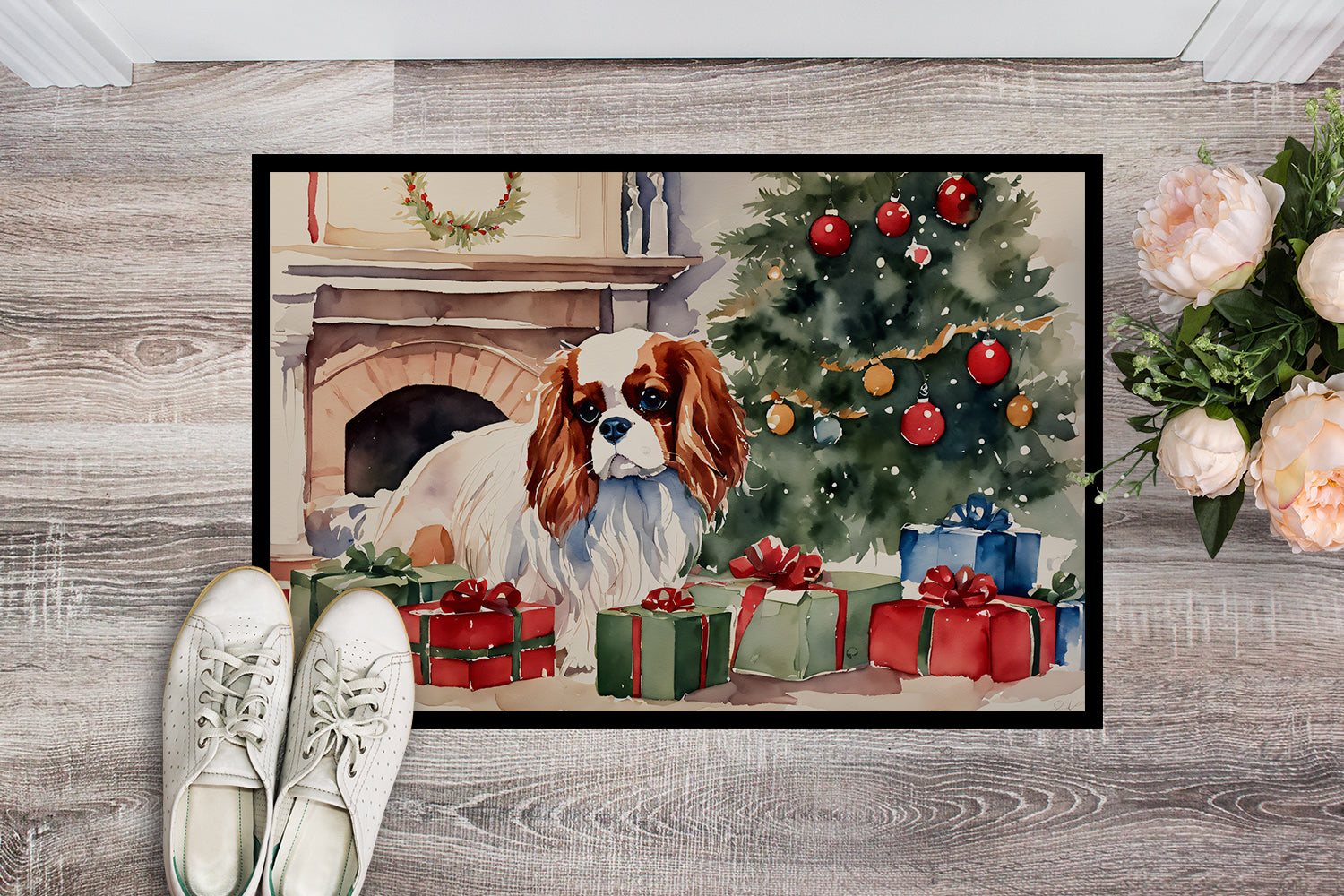 Cavalier Spaniel Cozy Christmas Doormat