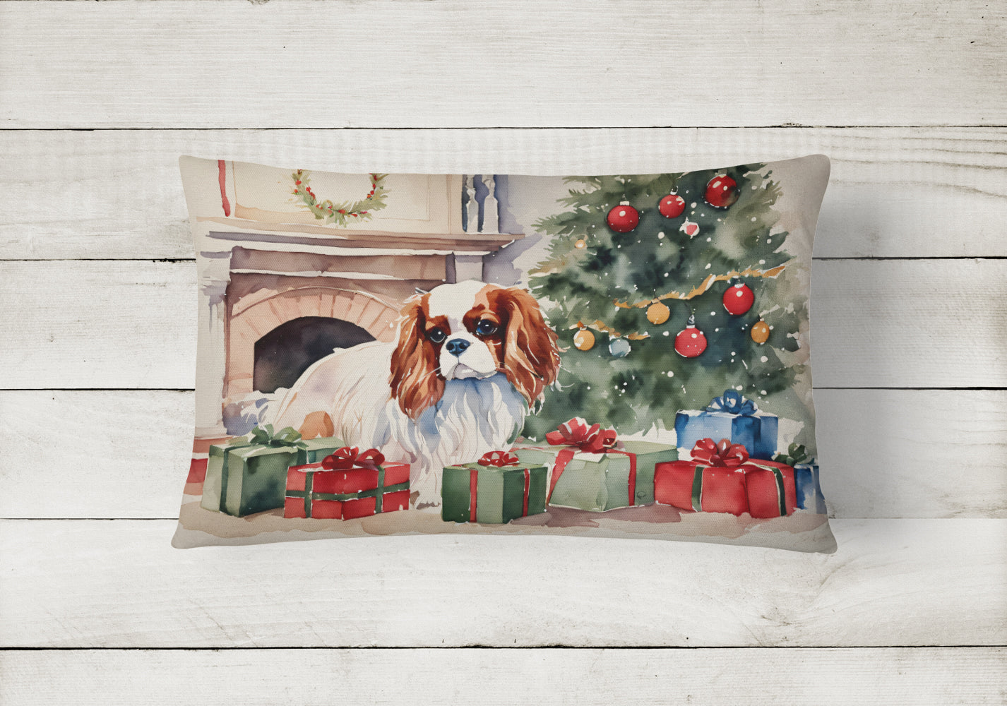 Buy this Cavalier Spaniel Cozy Christmas Throw Pillow
