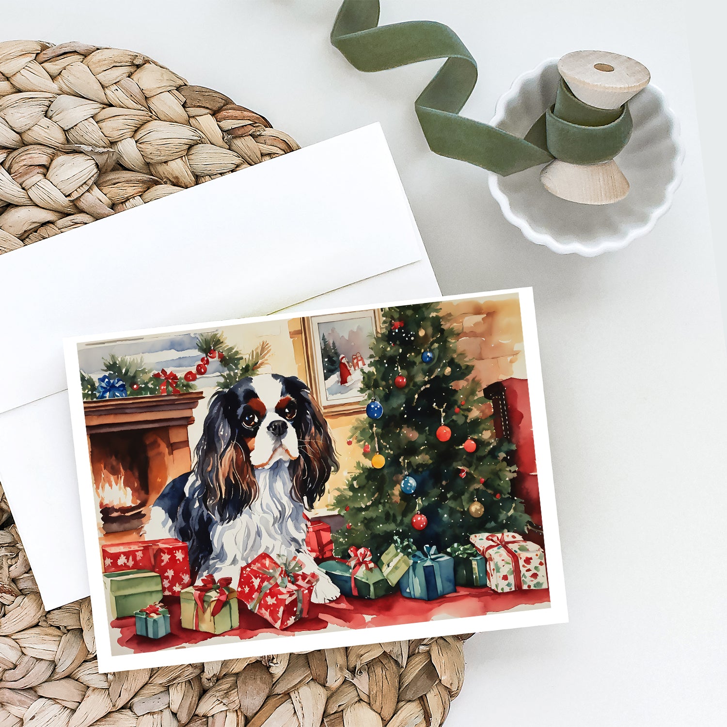 Cavalier Spaniel Cozy Christmas Greeting Cards Pack of 8