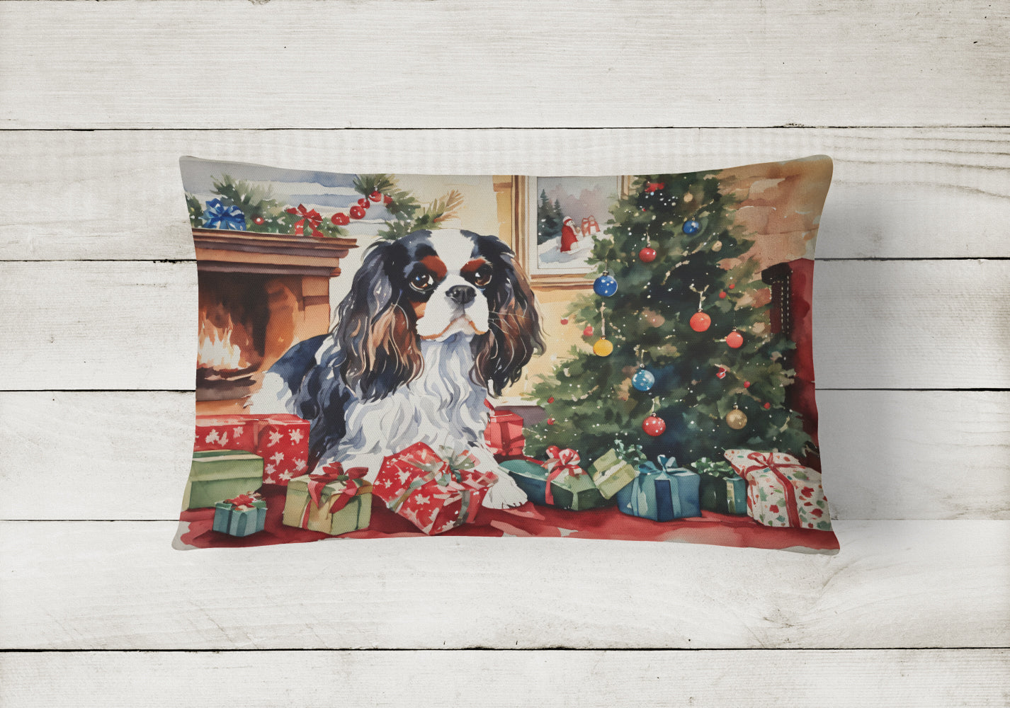 Cavalier Spaniel Cozy Christmas Throw Pillow