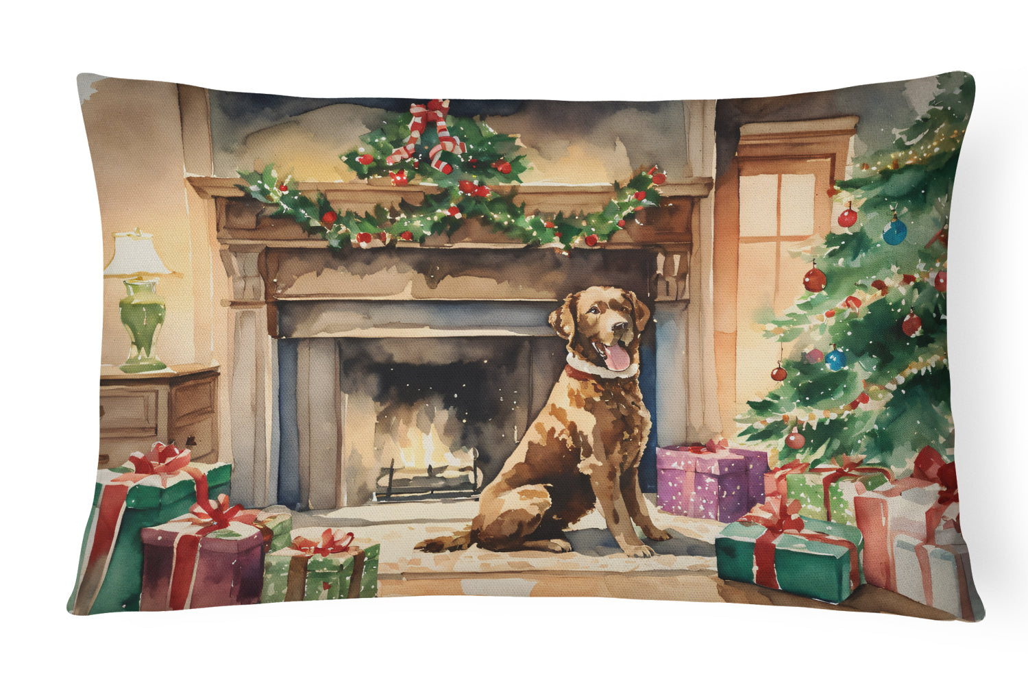 Buy this Chesapeake Bay Retriever Cozy Christmas Throw Pillow